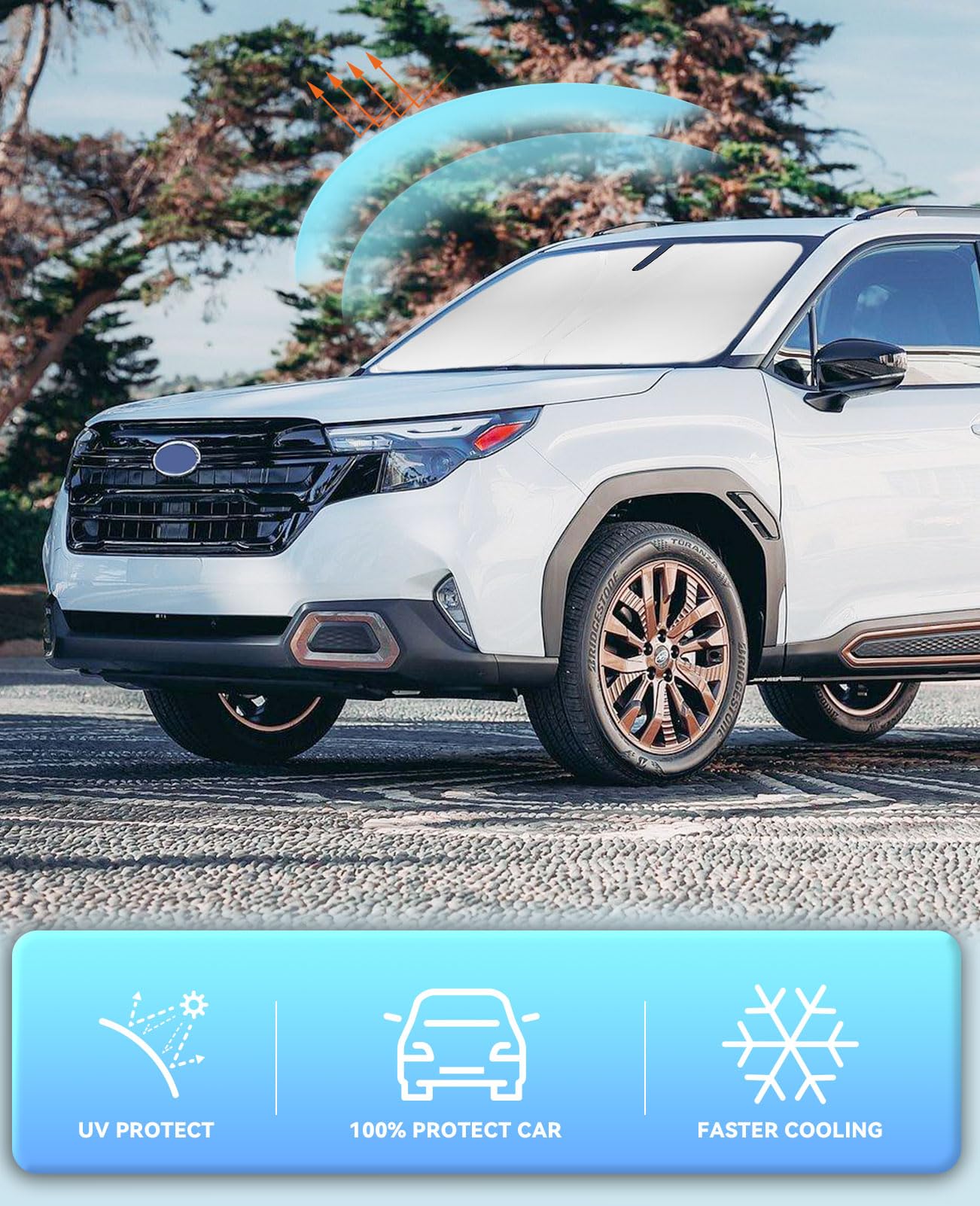 Sun Shade For Forester Windshield Sunshades For Forester 2019-2022 2023 2024 2025 Windshield Cover Front Window Shields Car Inte