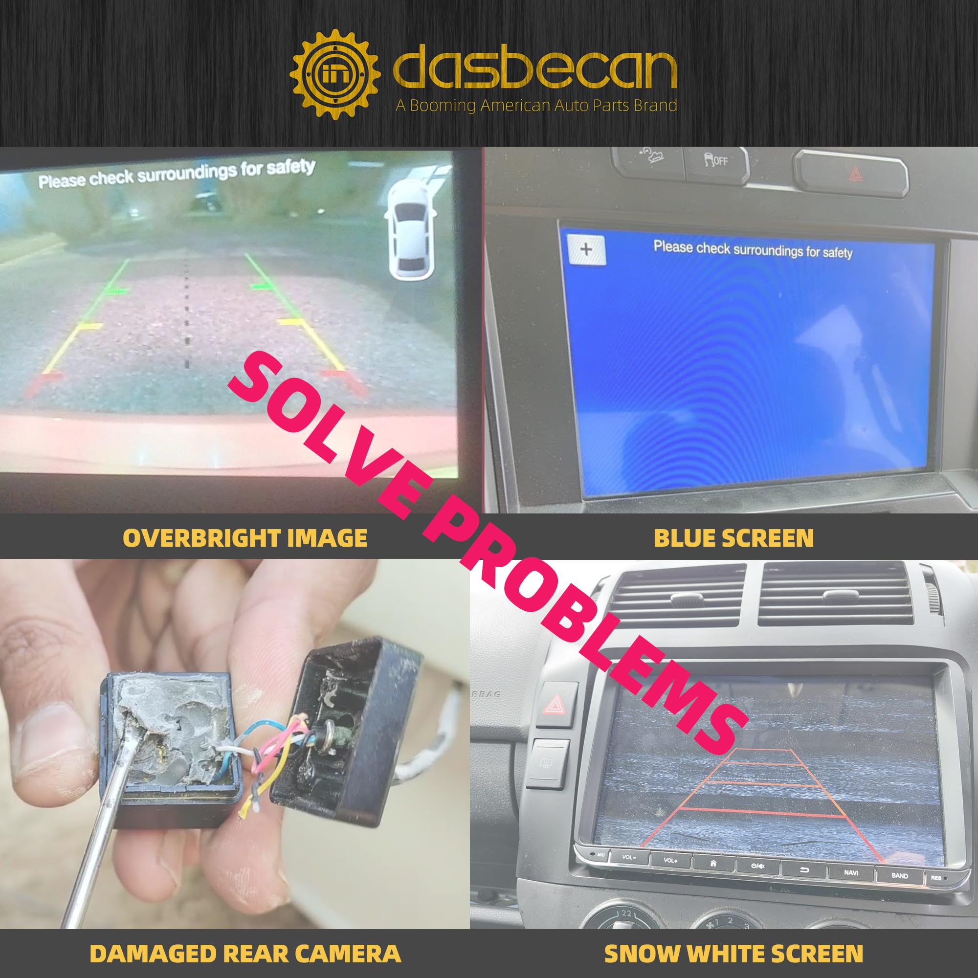 Dasbecan Backup Camera Replacement Compatible With 2011 2012 2013 Dodge Durango Jeep Grand Cherokee Rear Camera Replace# 5605405