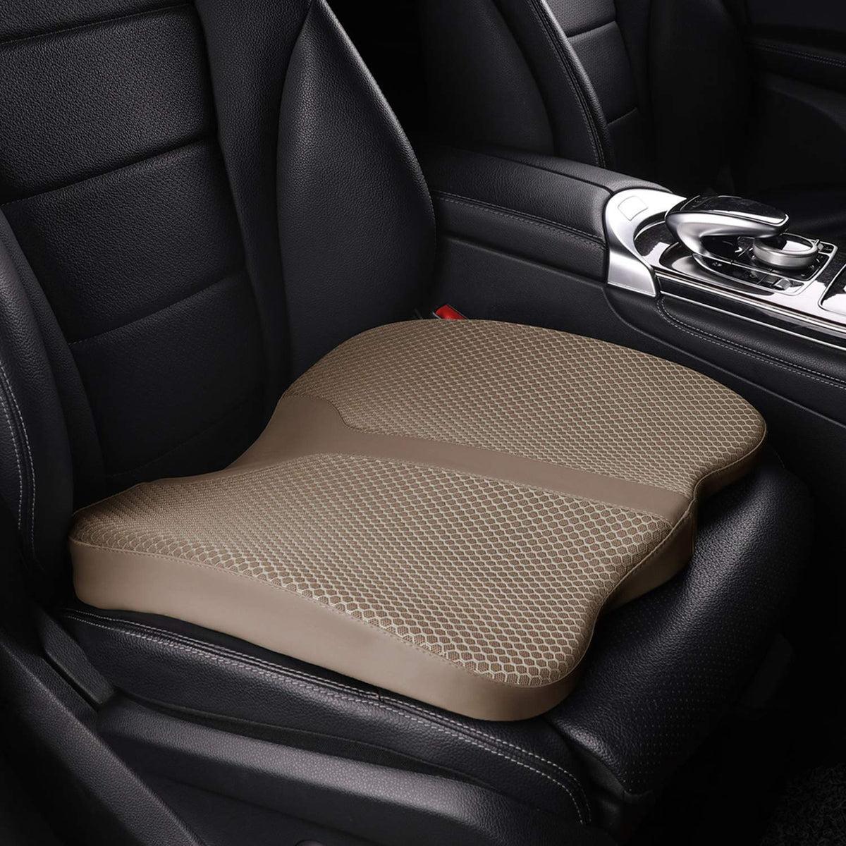 Larrous Car Seat Cushion - Comfort Memory Foam Seat Cushion For Car Seat Driver, Tailbone (Coccyx) Pain Relief Pad, Car Seat Cus