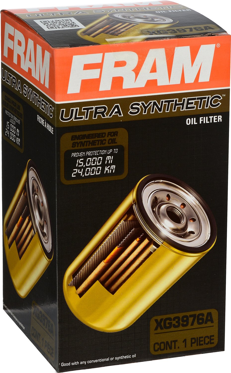 FRAM Ultra Synthetic Automotive Replacement Oil Filter, Designed for Synthetic Oil Changes Lasting up to 20k Miles, XG3976A (Pac
