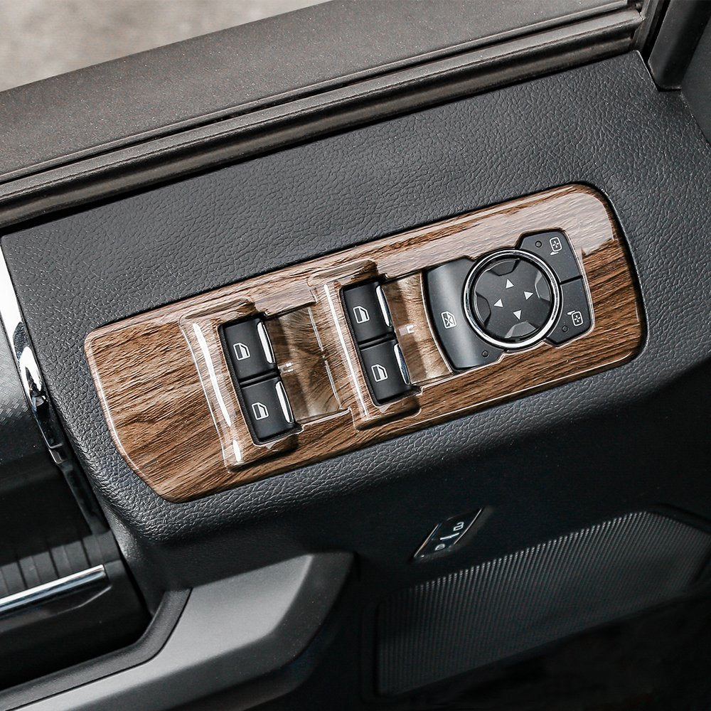 Voodonala Wood Grain Window Lift Panel Switch Covers Trim For 2015 2016 2017 2018 Ford F150 Accessories
