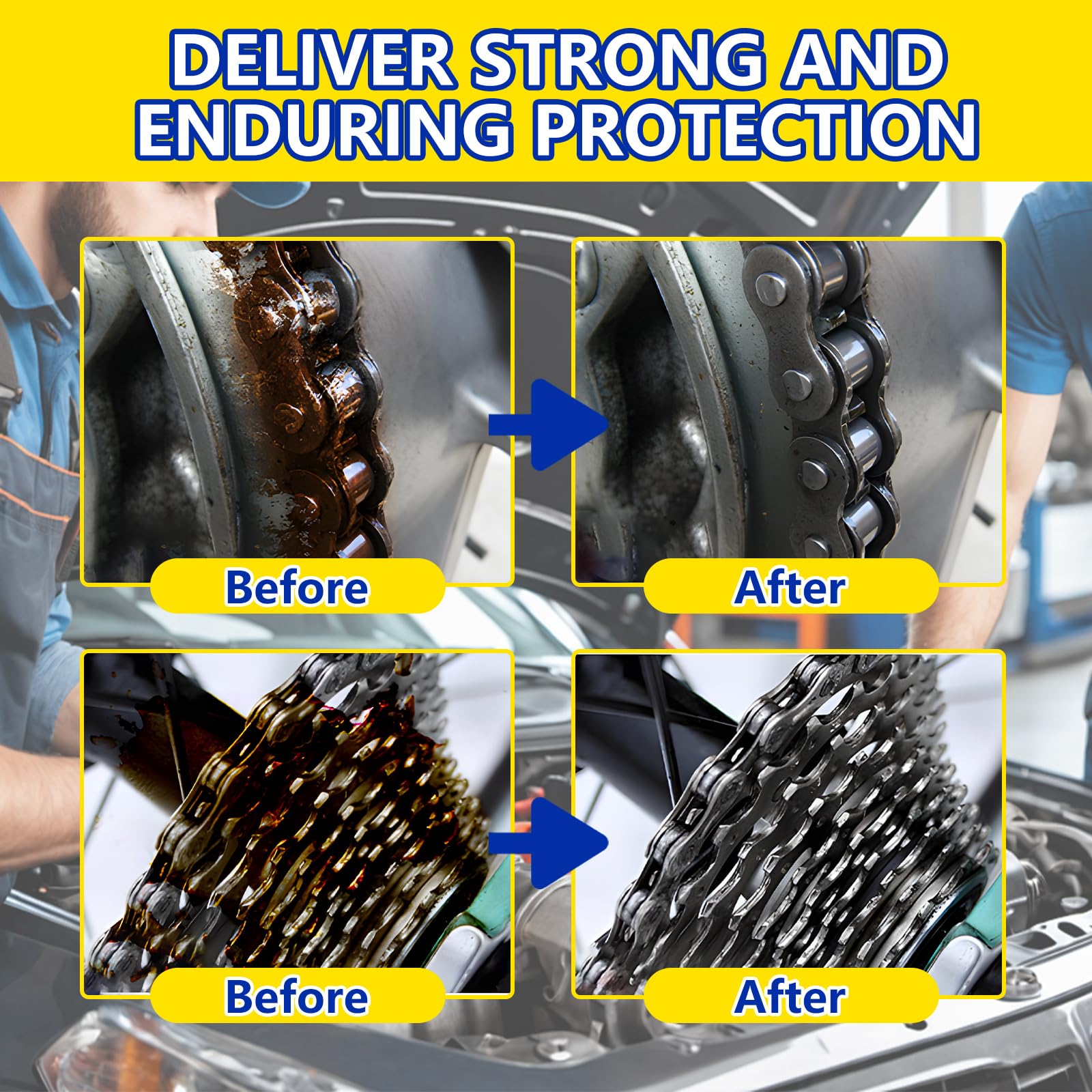 AstraVox White Lithium Grease with Brush, Multi-Purpose Garage Door Lubricant for Hinges, Bearings, Gears, Automotive, Marine, I