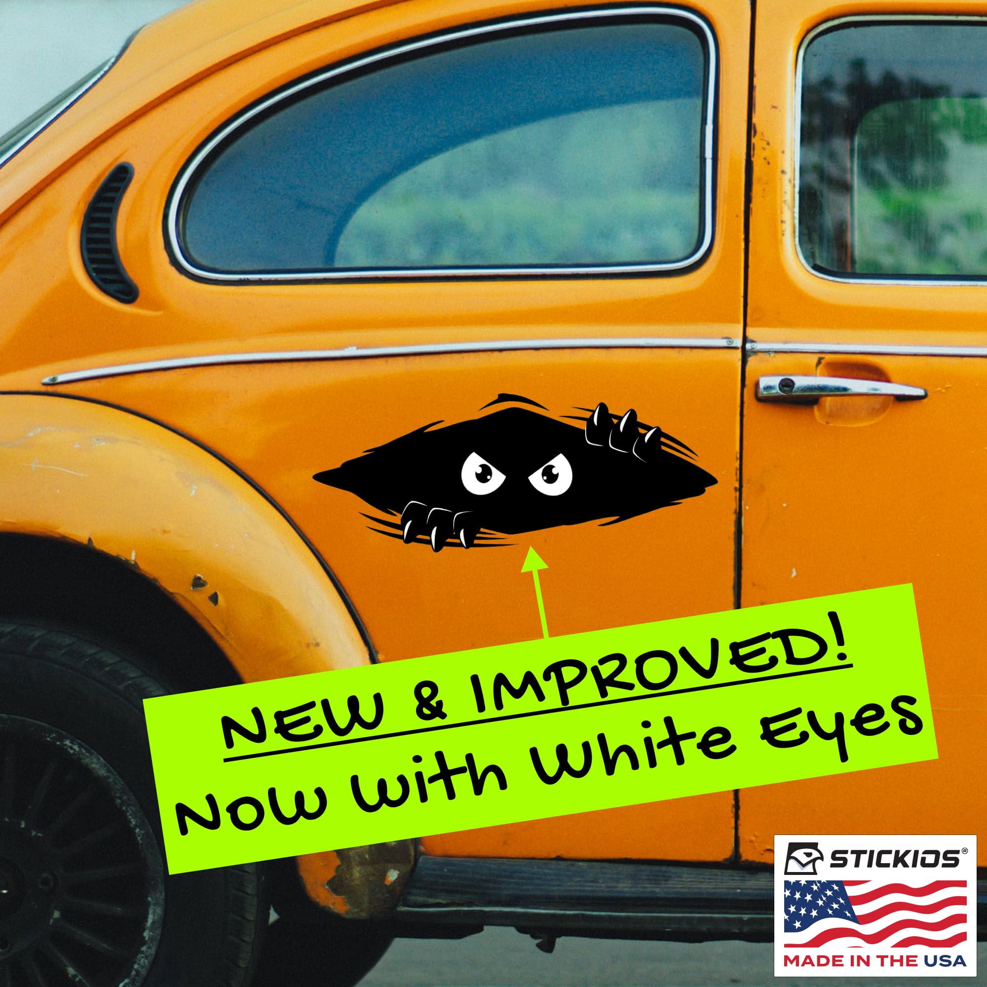 Stickios Large Black Vinyl Bumper Sticker - Funny Monster Car Decal For Cars, Trucks, And Dents - Made In Usa - Shredder (11X4.2