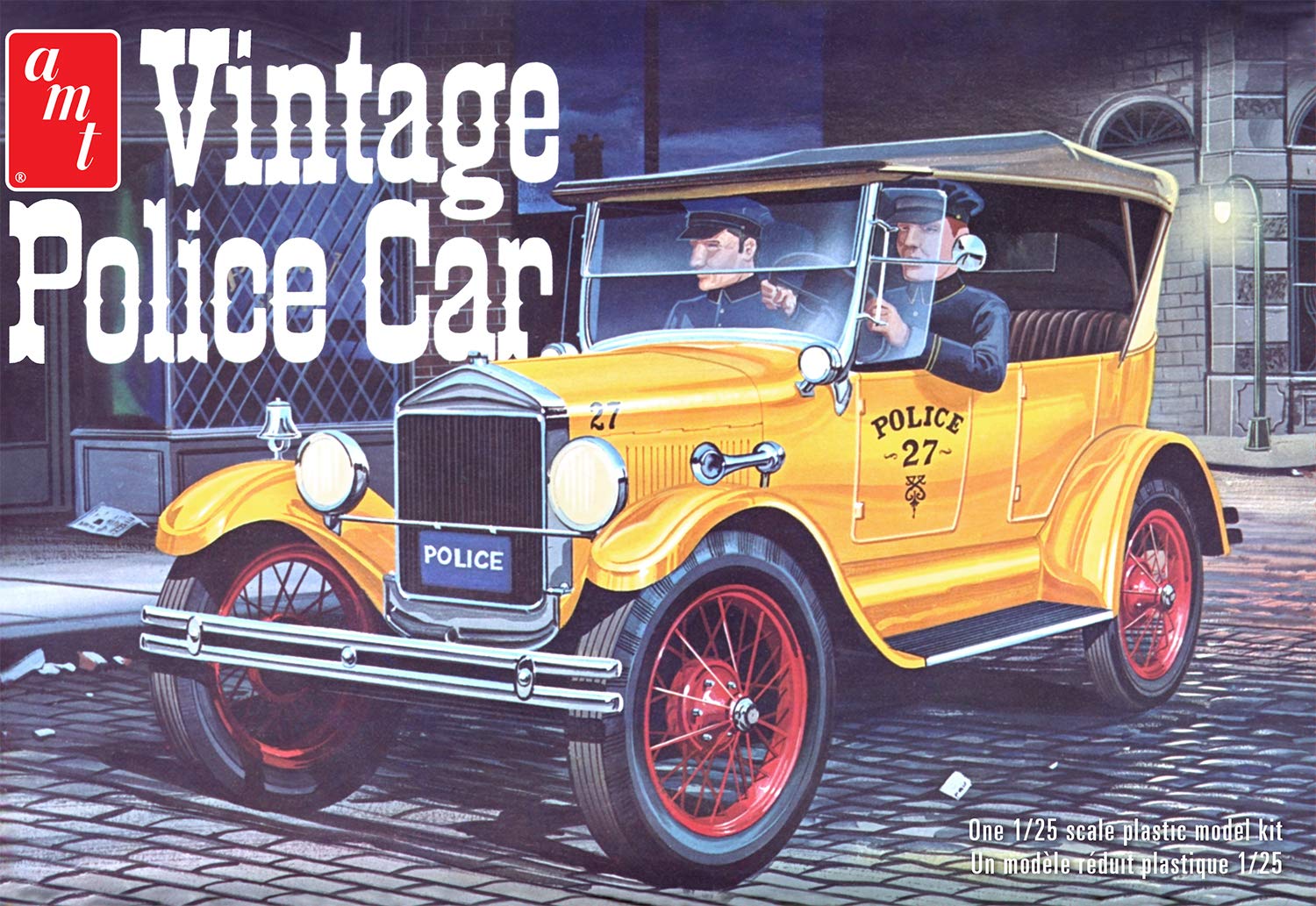 Amt 1927 Ford T Vintage Police Car 1/25 Scale Replica Plastic Model Kit, Black (Amt1182)