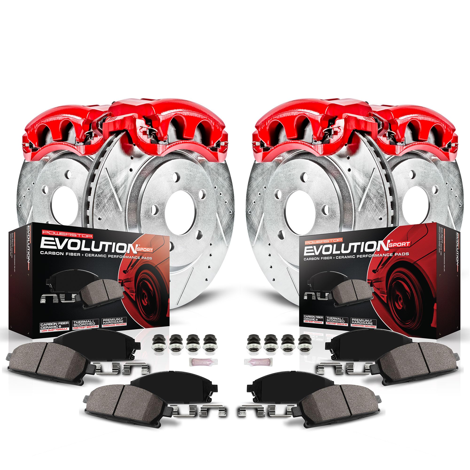 Power Stop (Kc1302) 1-Click Performance Brake Kit With Calipers For Ford Mustang 1999-2002 [Model Specific]