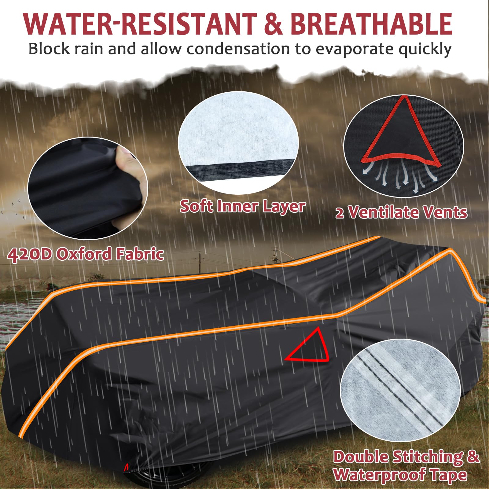 StarknightMT Slingshot Cover Waterproof Full Cover With Air Vents Compatible With Polaris Slingshot 2015-2023, All Weather Prote