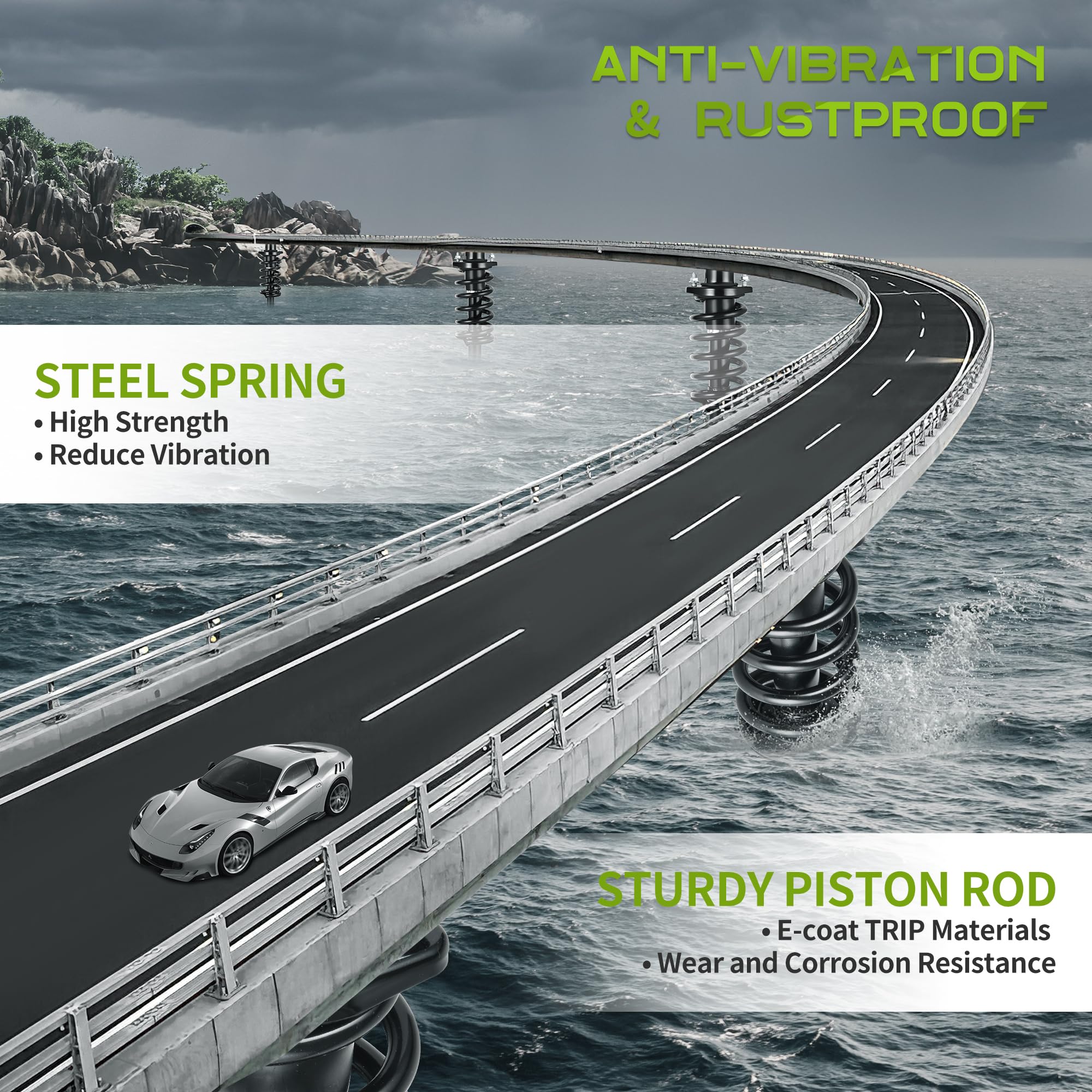 Autosaver88 Rear Load Shocks And Strut Compatible With 2009-2014 Ford F-150 4Wd/Awd