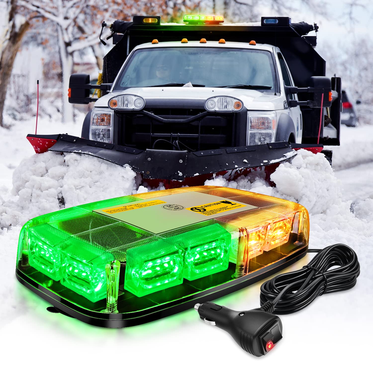 Nilight 12 Inch Roof Top Strobe Lights 48Led Hazard Light Emergency Safety Warning Led Flashing Light Bar Magnetic Mount 12V 24V