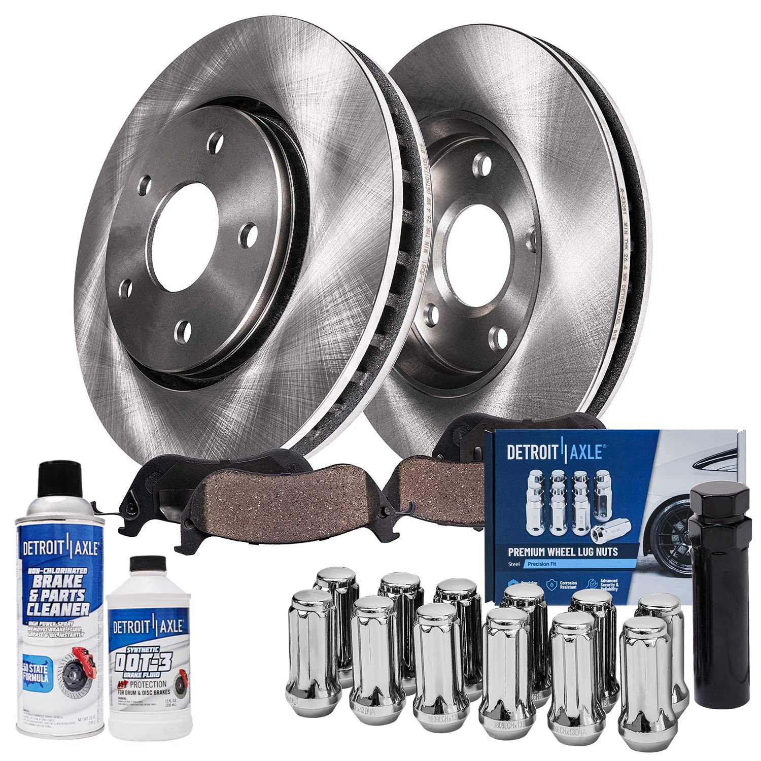 Detroit Axle - Rear Brake Kit for Chevy Malibu Impala Buick LaCrosse Regal XTS Allure, Disc Brake Rotors Ceramic Brakes Pads Whe
