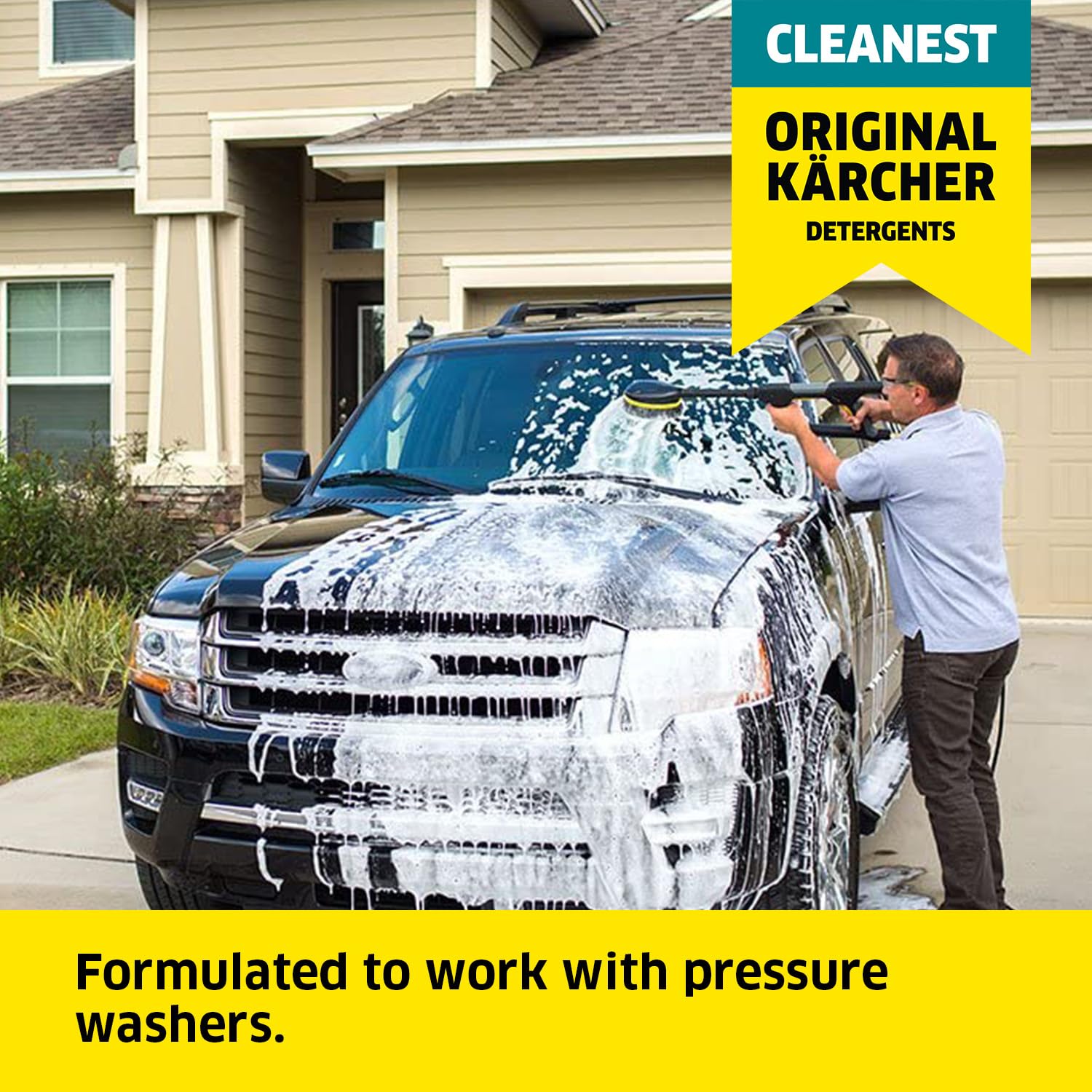 Kärcher Vehicle Wash And Wax, Pressure Washer Detergent - Pressure Washer Soap For Cars, Bikes, Trucks, Boats And More - 1 Quart