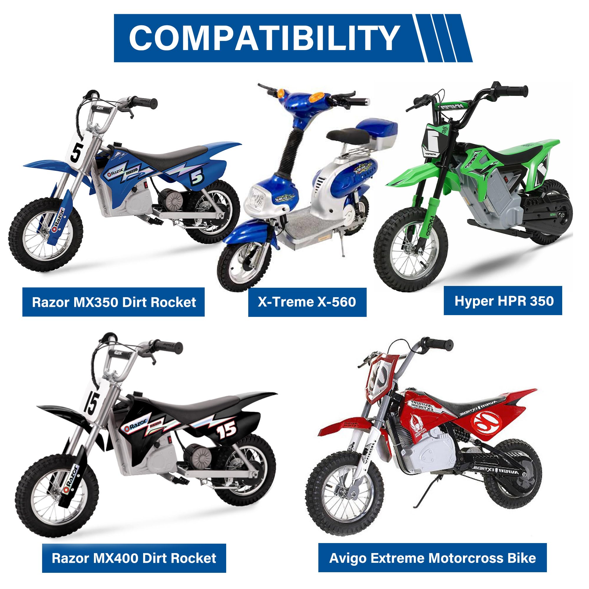 12.5x2.75, 12.5x3.0, 12.5x2.5 Inner Tube for Razor Dirt Rocket MX350 MX400, X-Treme X-560, eZip E-500 E-750 E-900 E-1000, 12-1/2