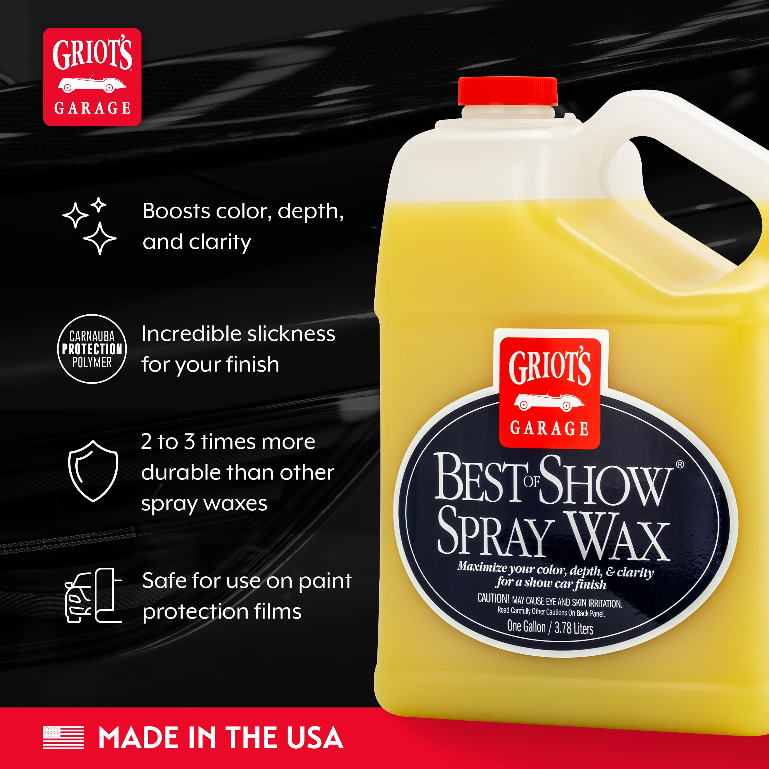 Griot'S Garage Best Of Show Spray Wax For Car Detailing, Works On Paint Protection Films And Ceramic Coatings, Provides Long-Las