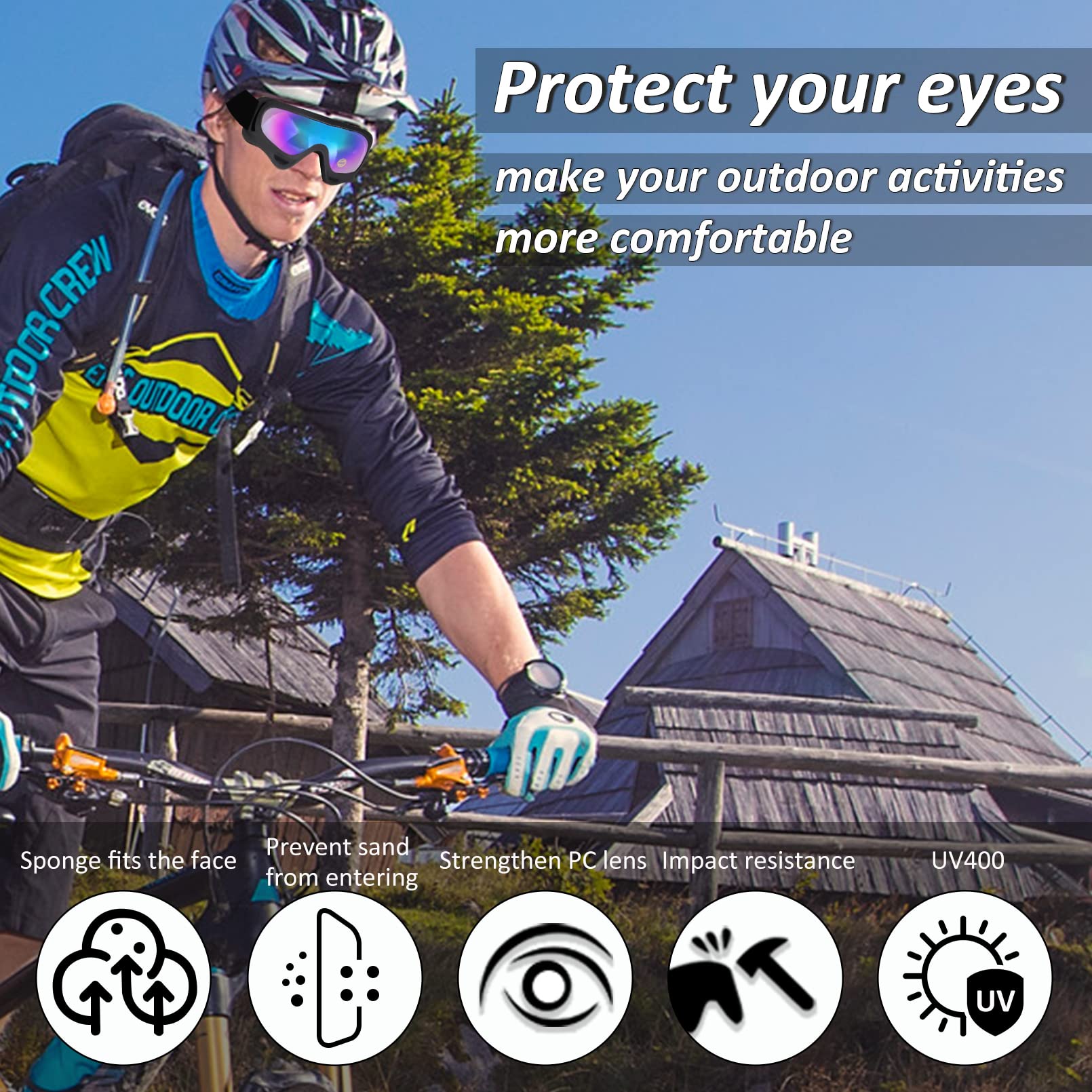 LMAVAG ATV Goggles Dirt Bike Goggles Motorcycle Motocross Goggles Riding Off-Road Goggles Racing MX Bike Goggles UV400 Anti-Fog