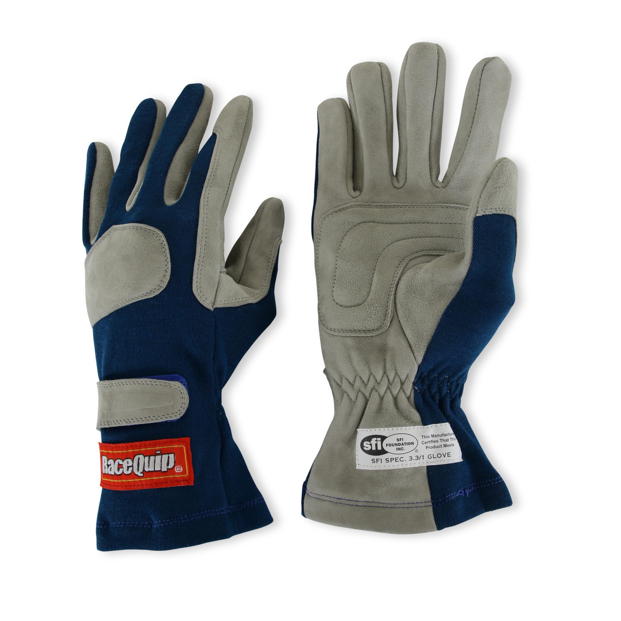 RaceQuip 351026RQP 351 Series Driving Gloves - SFI 3.3/1 - Blue/Gray - XL