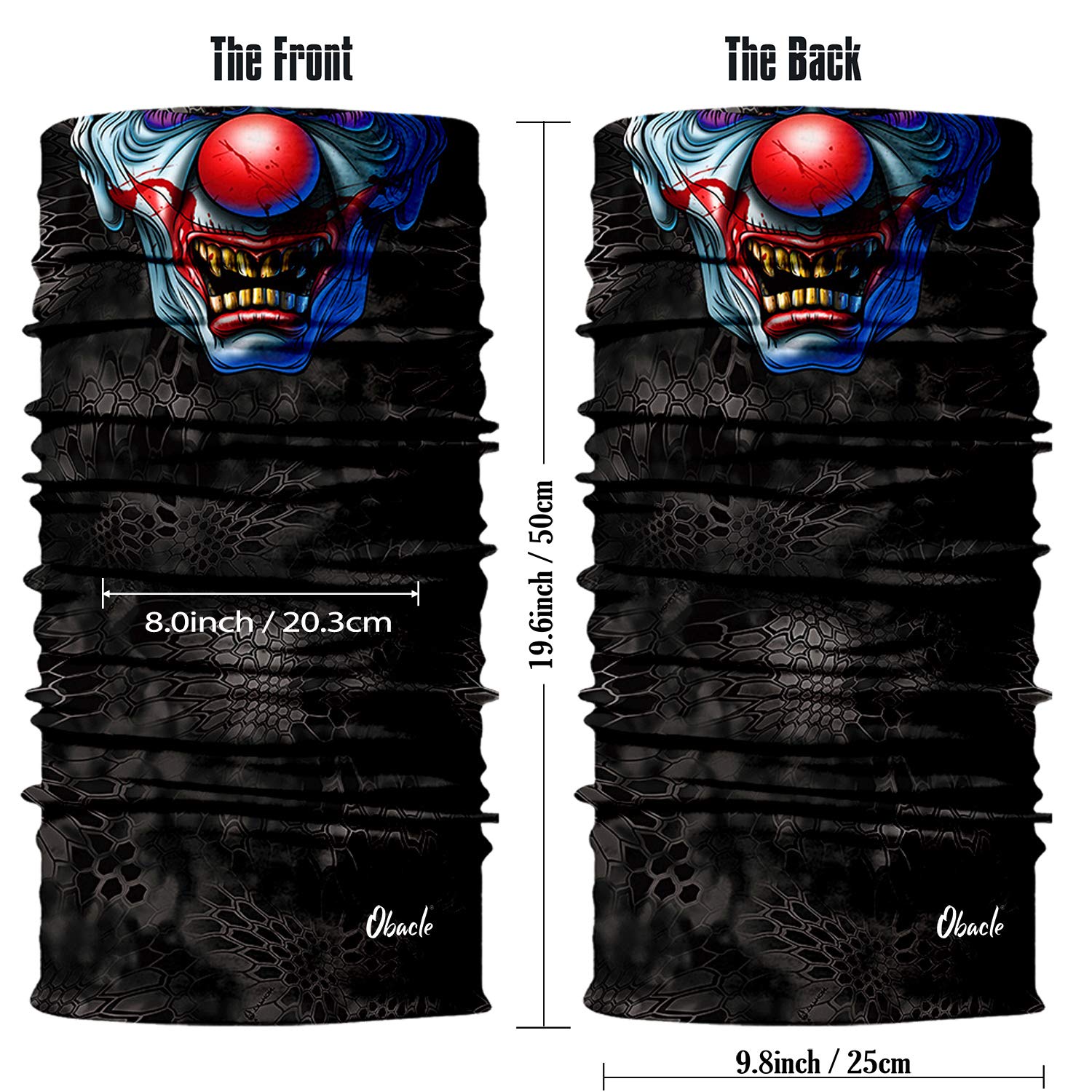 Obacle Face Mask Half for Dust Wind UV Sun Protection Seamless 3D Tube Mask Bandana for Men Women Durable Thin Breathable Tube M