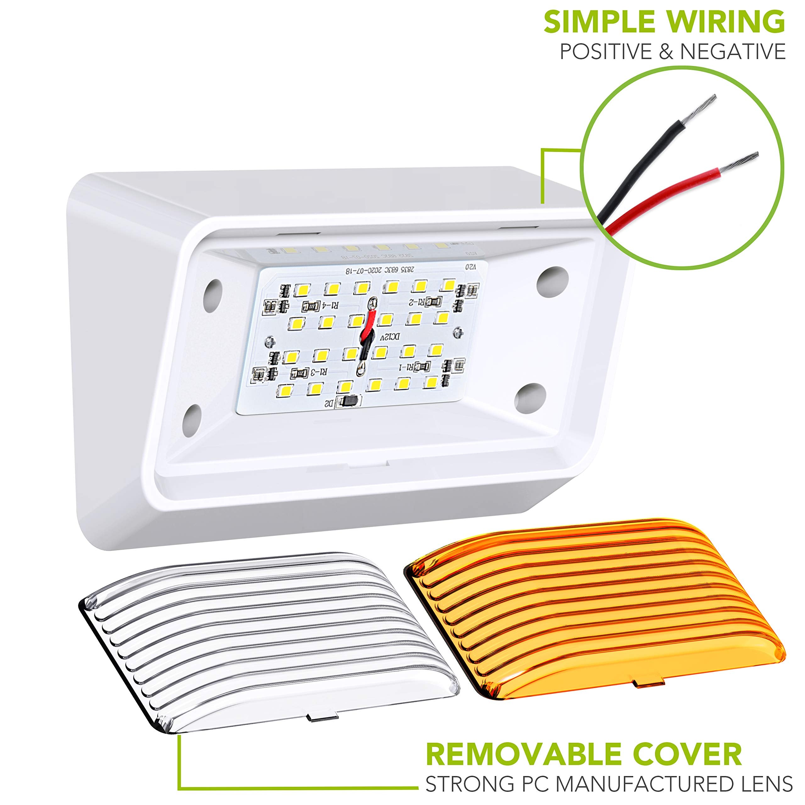 Leisure Led Rv Exterior Porch Utility Light - 12V 280 Lumen Lighting Fixture. Replacement Lighting For Rvs, Trailers, Campers, 5