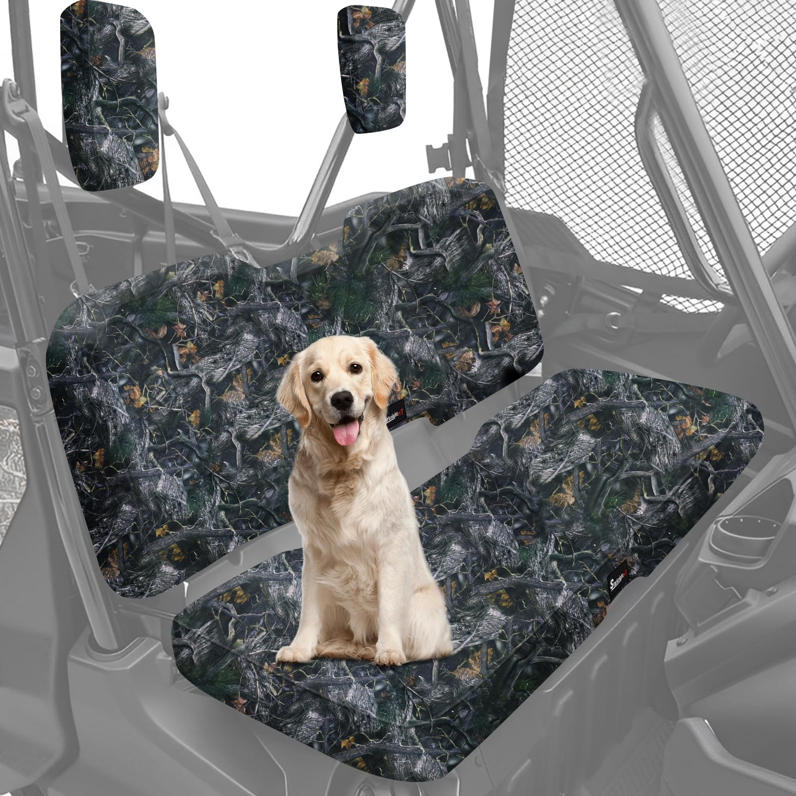 Starknightmt Utv Pioneer Seat Covers Compatible With 2016-2024 Pioneer 1000 1000-5(Front Seat),1000-6(Front And Rear Seat),Water-Repellent Bench Seat Cover -Camo