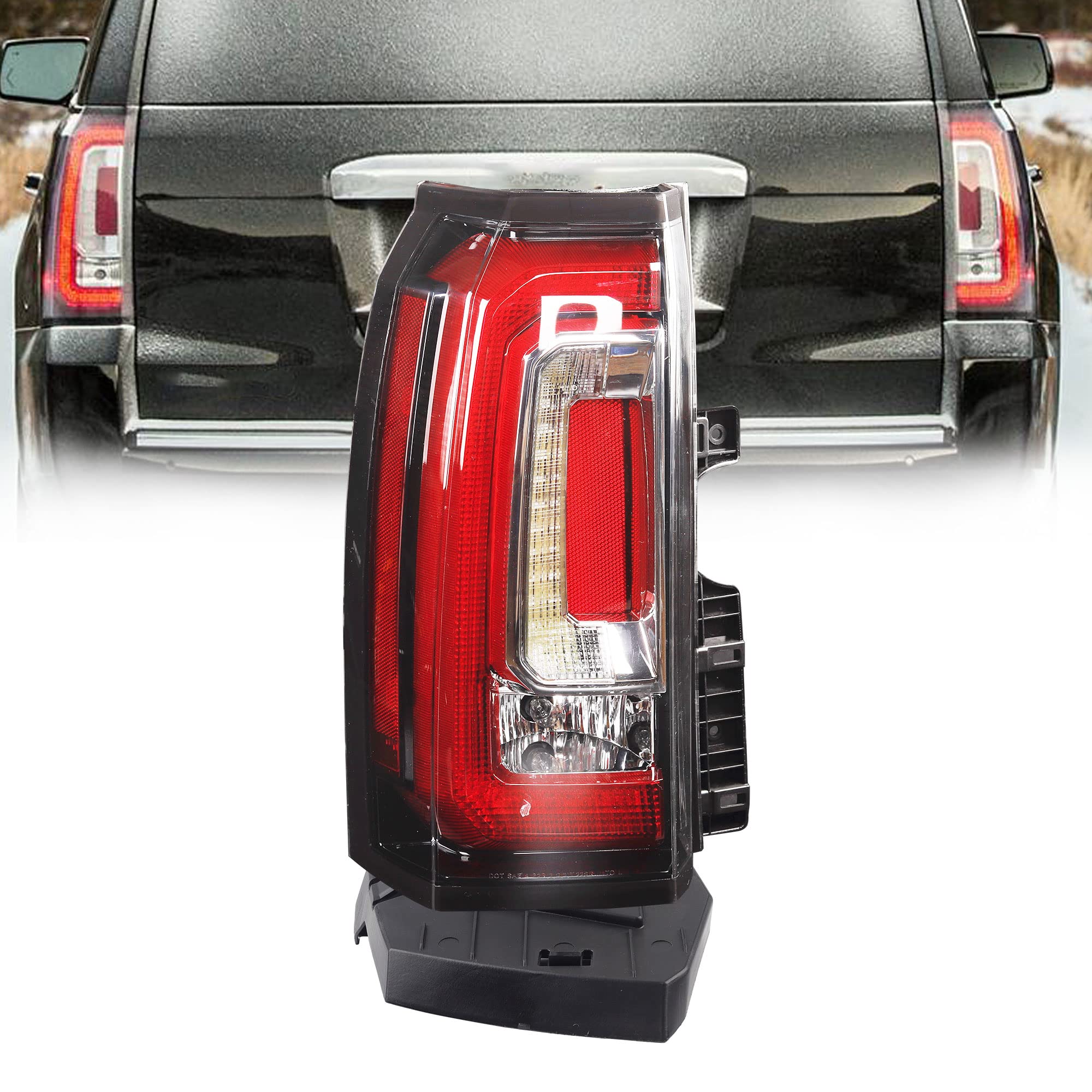 Dasbecan Left Driver Side Tail Light Led Tail Light Assembly Compatible With 2015-2020 Gmc Yukon And Yukon Xl