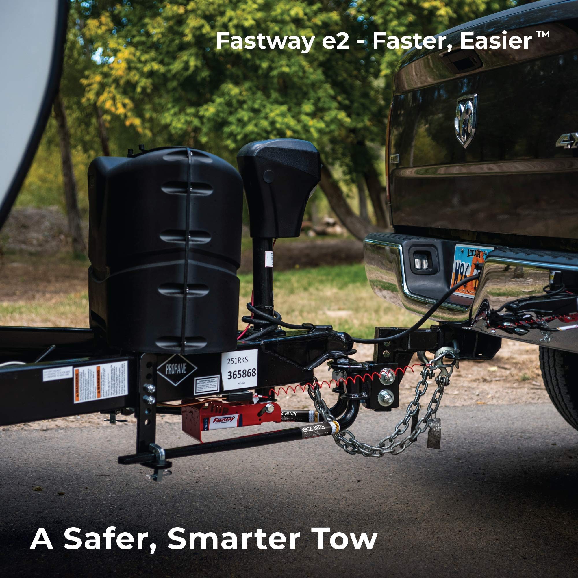 Fastway E2 2-Point Sway Control Round Bar Hitch, 94-00-0800, 8,000 Lbs Trailer Weight Rating, 800 Lbs Tongue Weight Rating, Weight Distribution Kit Includes Standard Hitch Shank, Ball Not Included
