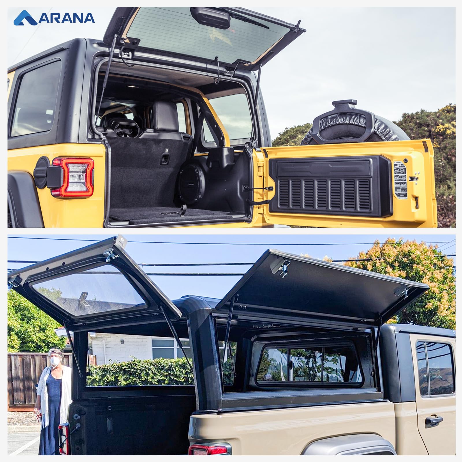 Arana 17 Inch 28 Lbs Gas Struts C16-02622 17.5Inch Spring Shocks For Truck Cap Topper Camper Shell Window Glass C1602622, 2Pcs Set