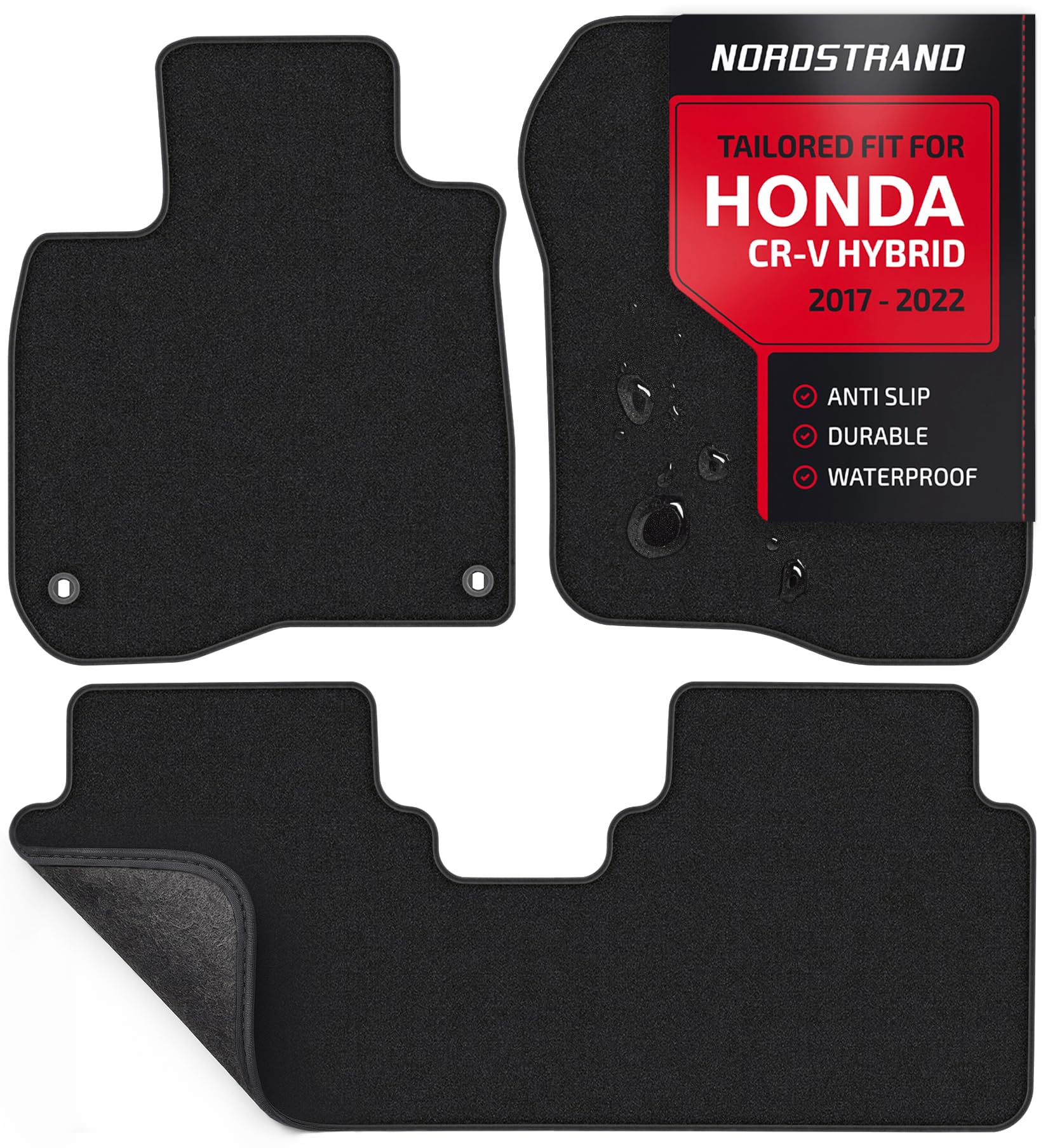 Floor Mats for Honda CRV 2017-2022 - Custom 3D Fit for Honda CR-V 2017 2018 2019 2020 2021 2022 Hybrid - 1st & 2nd Row Set - Ant
