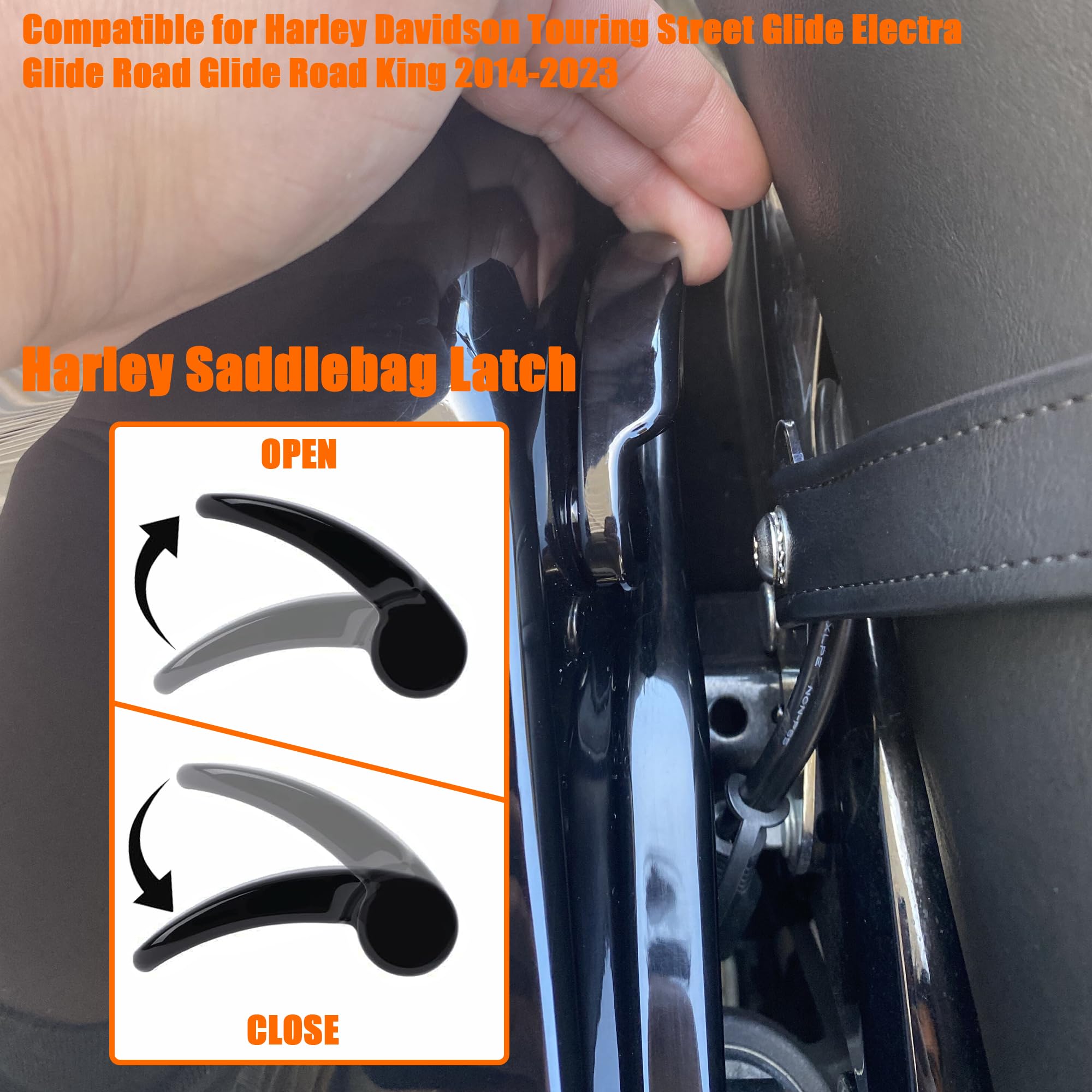 Luckyslycyc Harley Saddlebag Latches - Perfect Fit, Easy Installation - Compatible For Harley Davidson Touring Street Glide Elec