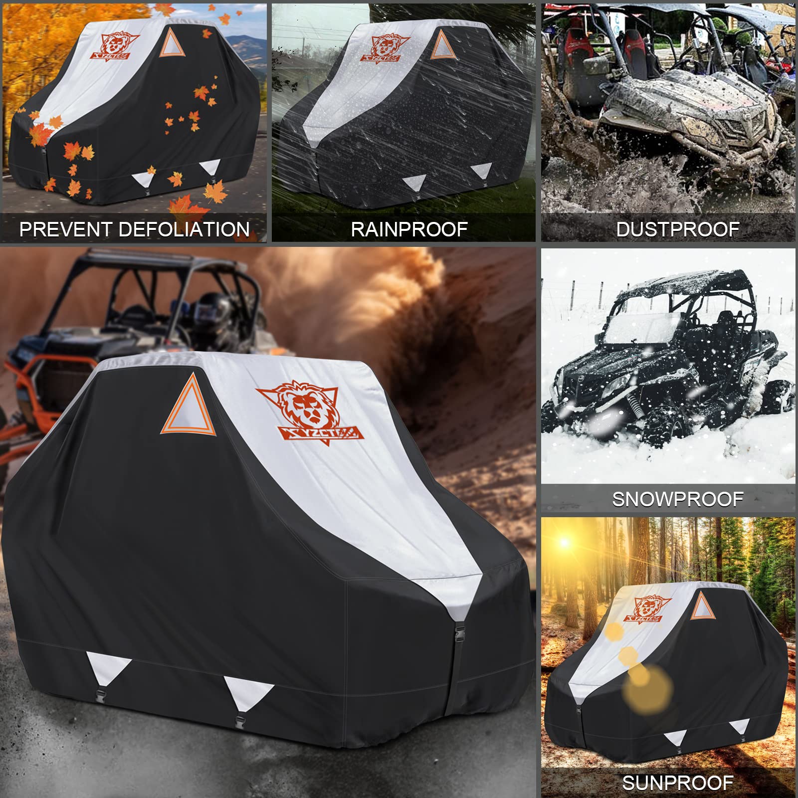 Xyzctem Utv Cover,Outdoor Waterproof All-Weather Protection Utv Cover Compatible With Polaris Rzr Can-Am Yamaha Honda Kawasaki S