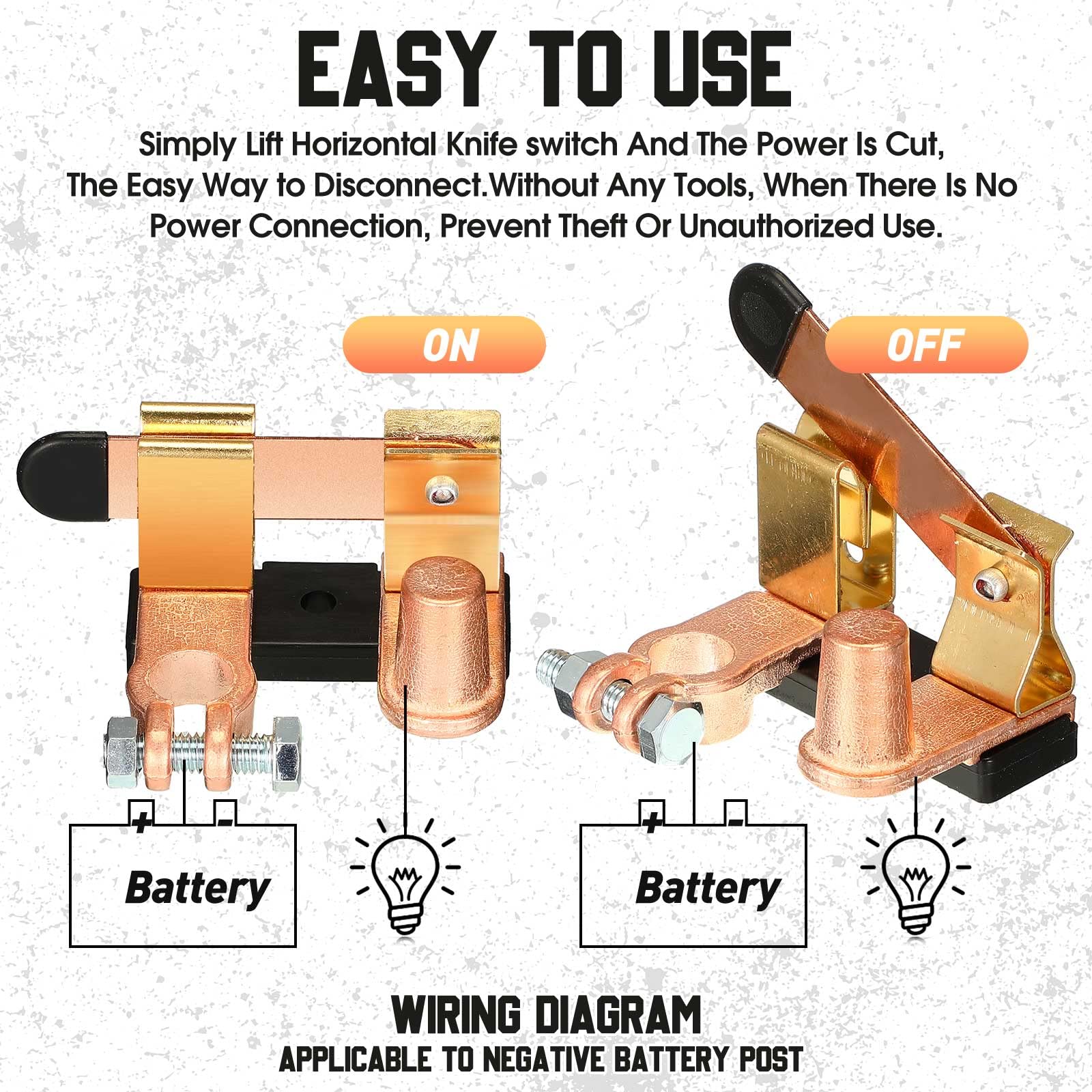 2 Pack Top Post Knife Blade Master Switch Side Post Battery Disconnect Switch 12V/ 24V 250/750 Amps Battery Cut Off Switch for A