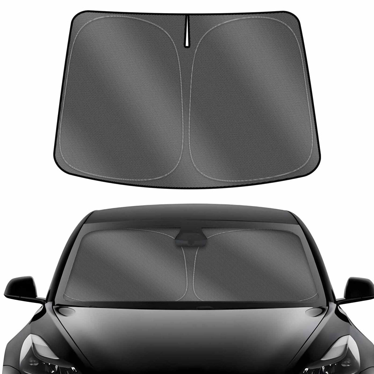 Karltys Compatible With Sunshade Tesla Model Y 2020-2023 Windshield Sun Shade Upf50+ Foldable Front Window Cover 240T Reflective