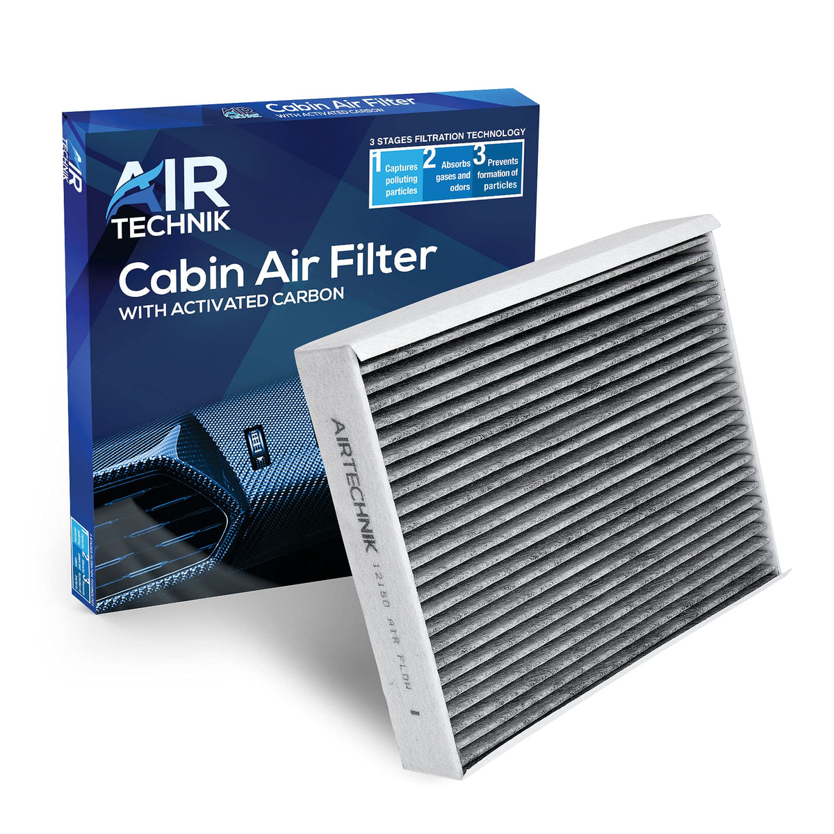 Airtechnik Cf12150 Cabin Air Filter W/Activated Carbon | Fits Ford Expedition 2018-2023, F150 2015-2023, F250/F350/450/550 Super Duty 2017-2021 / Lincoln Navigator 2018-2023 - Fl3Z-19N619-A