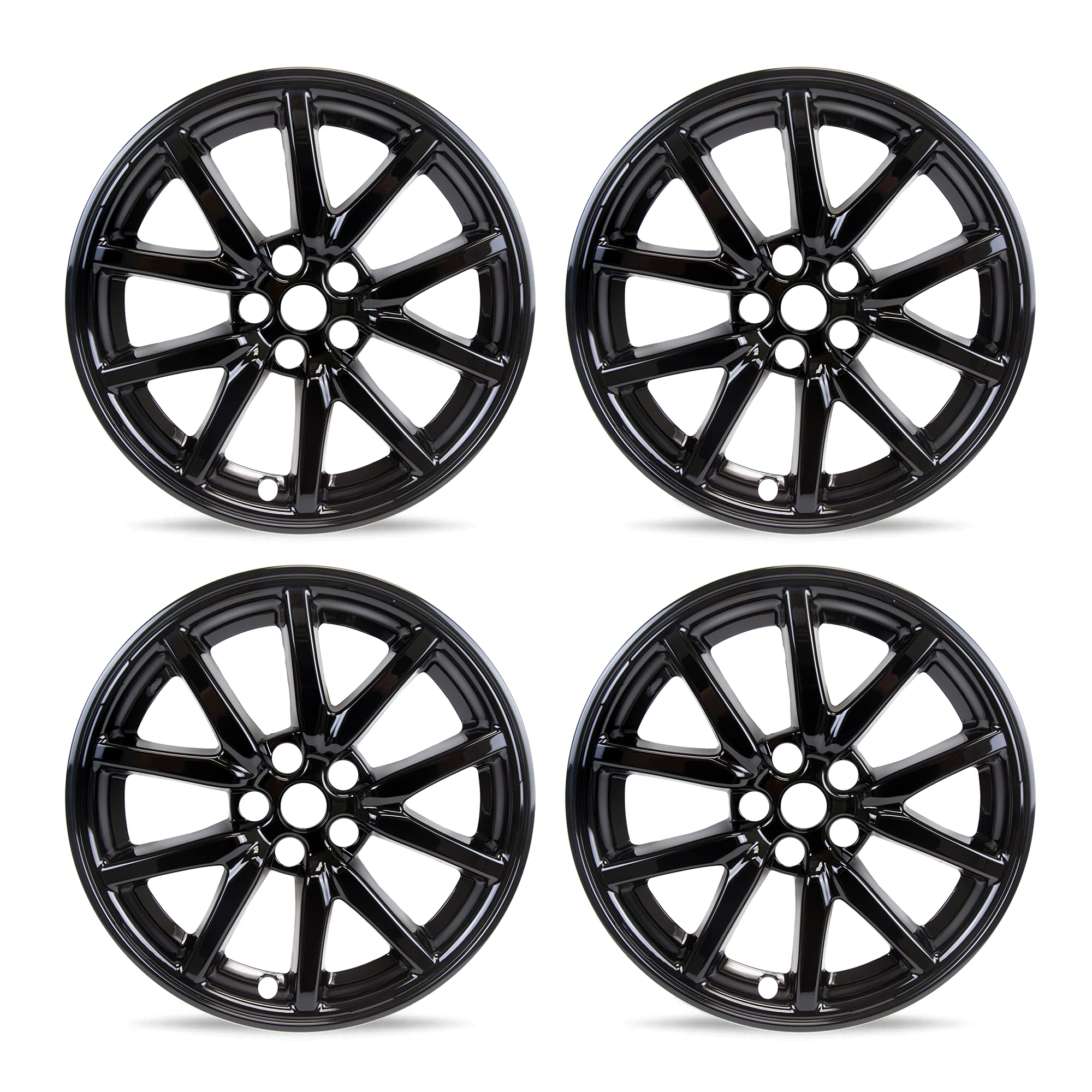 Mayde 18-Inch Hub Caps Fits 2017-2022 Tesla Model 3, Replacement Wheel Covers (Set Of 4,) (Gloss Black)