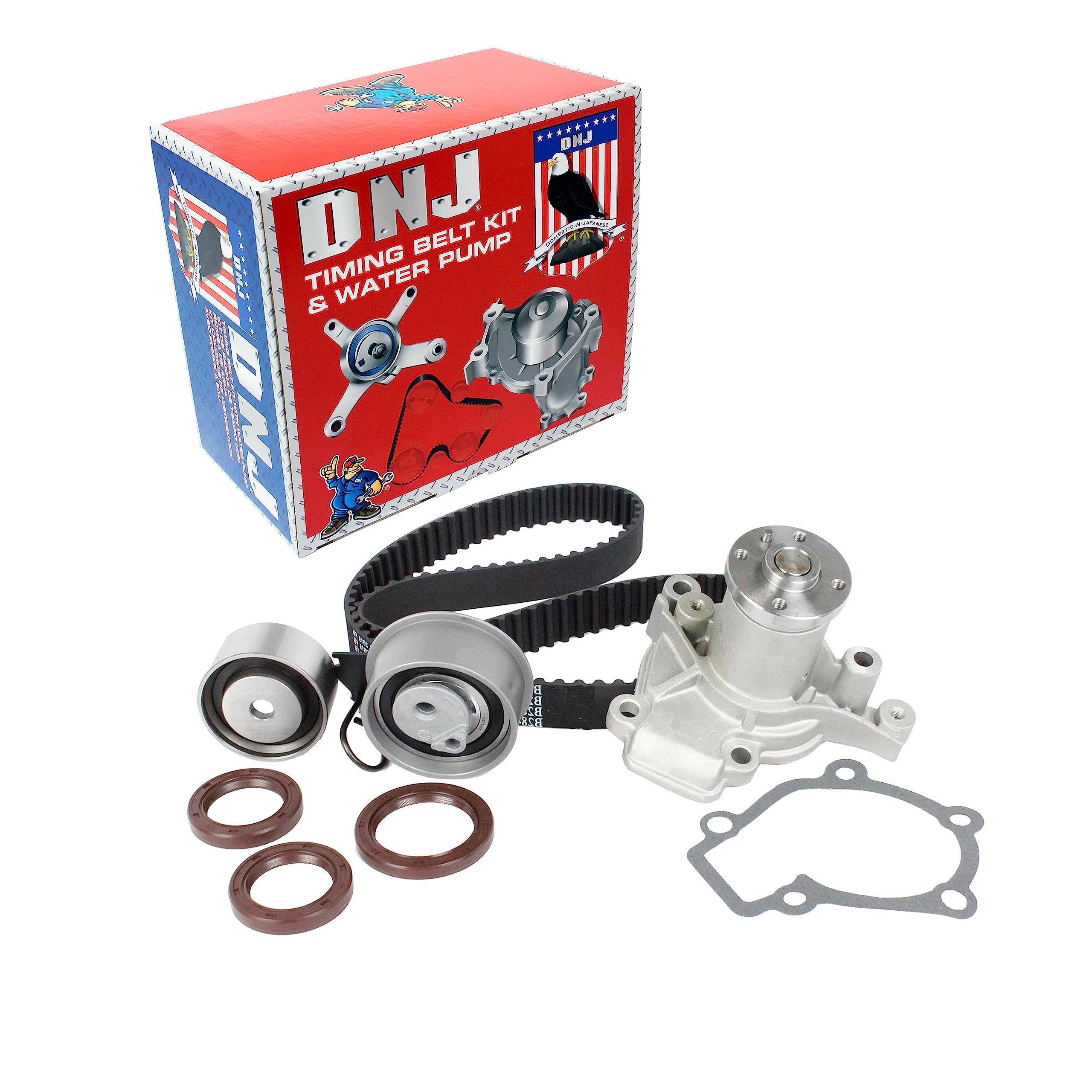 DNJ TBK120WP Timing Belt Kit Water Pump for 00-04 Ford Focus 2.0L L4 SOHC 8v