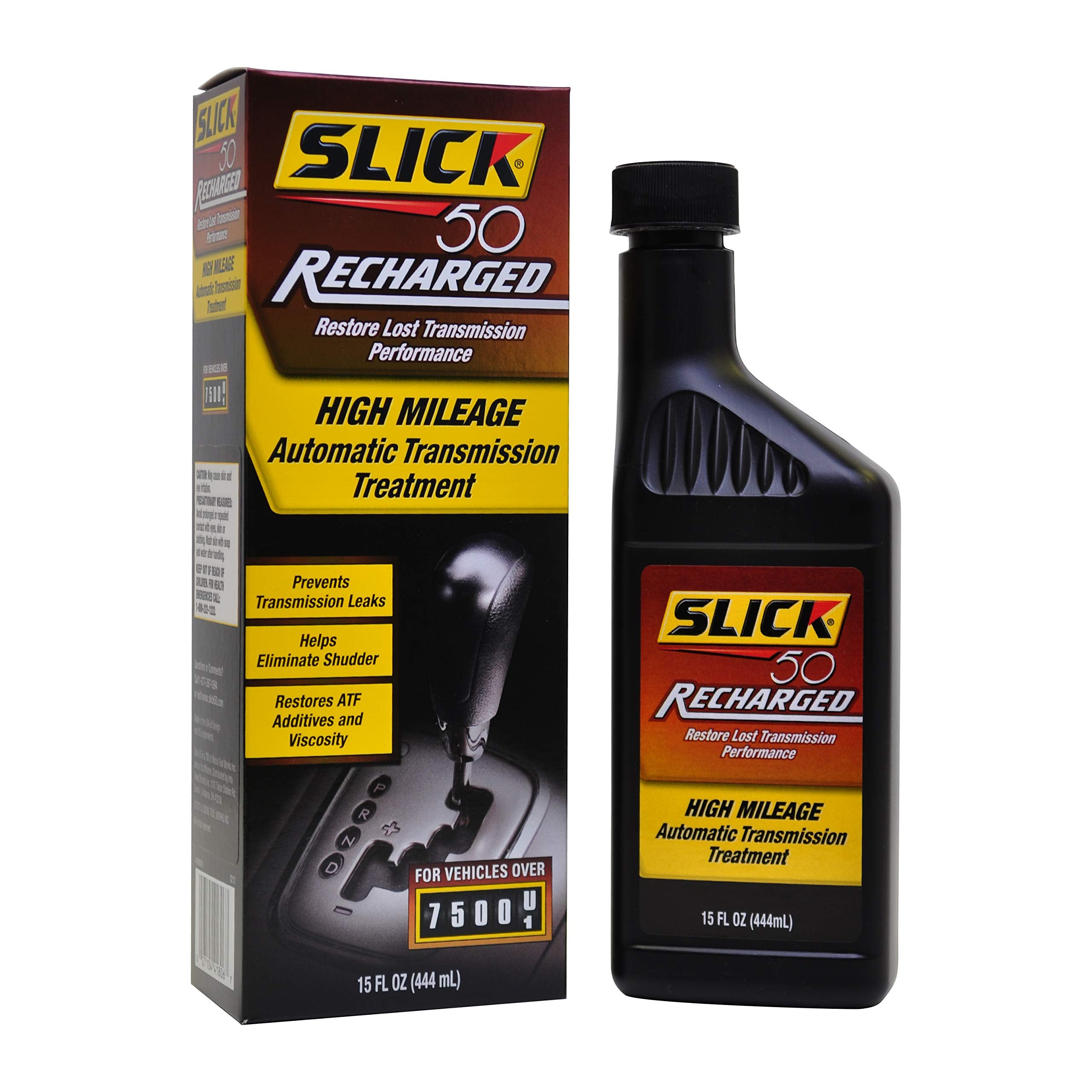 Slick 50 41806015 Recharged High Mileage Automatic Transmission And Engine Treatment, 15-Ounce , Black
