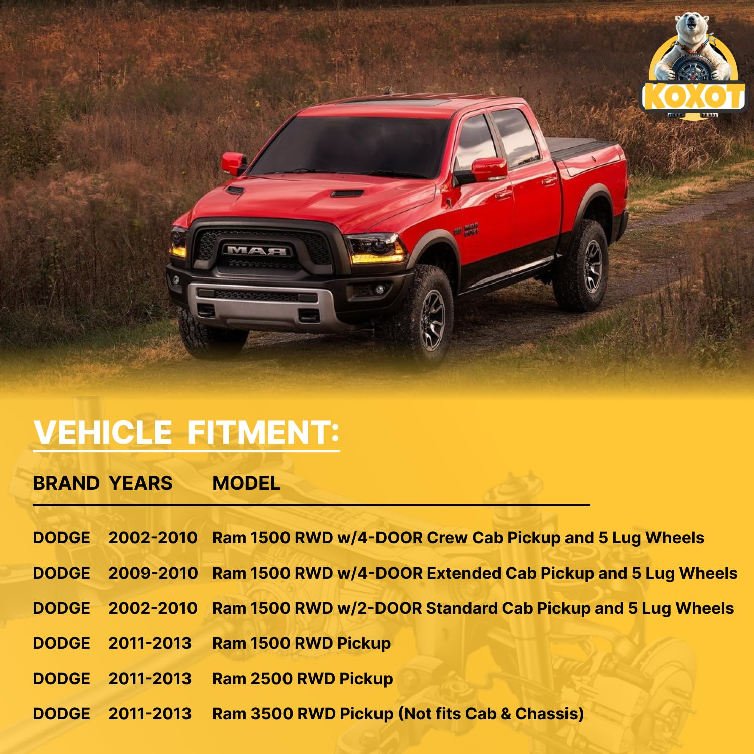 Koxot 2Pcs K7400 Front Sway Bar Link For 2002-2010 Dodge Ram 1500, Front Stabilizer Bar End Link Kits For 2011-2013 Dodge Ram 15