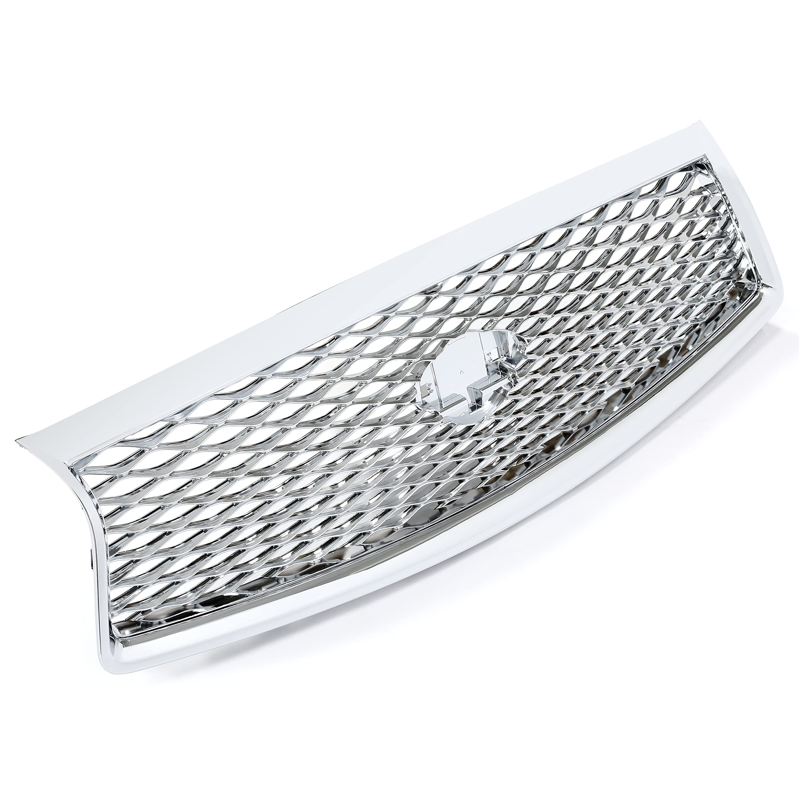 Kuafu Front Bumper Grille Compatible With 2014-2017 Infiniti Q50 All Models Center Grill Hood Mesh Conversion Kit Chrome