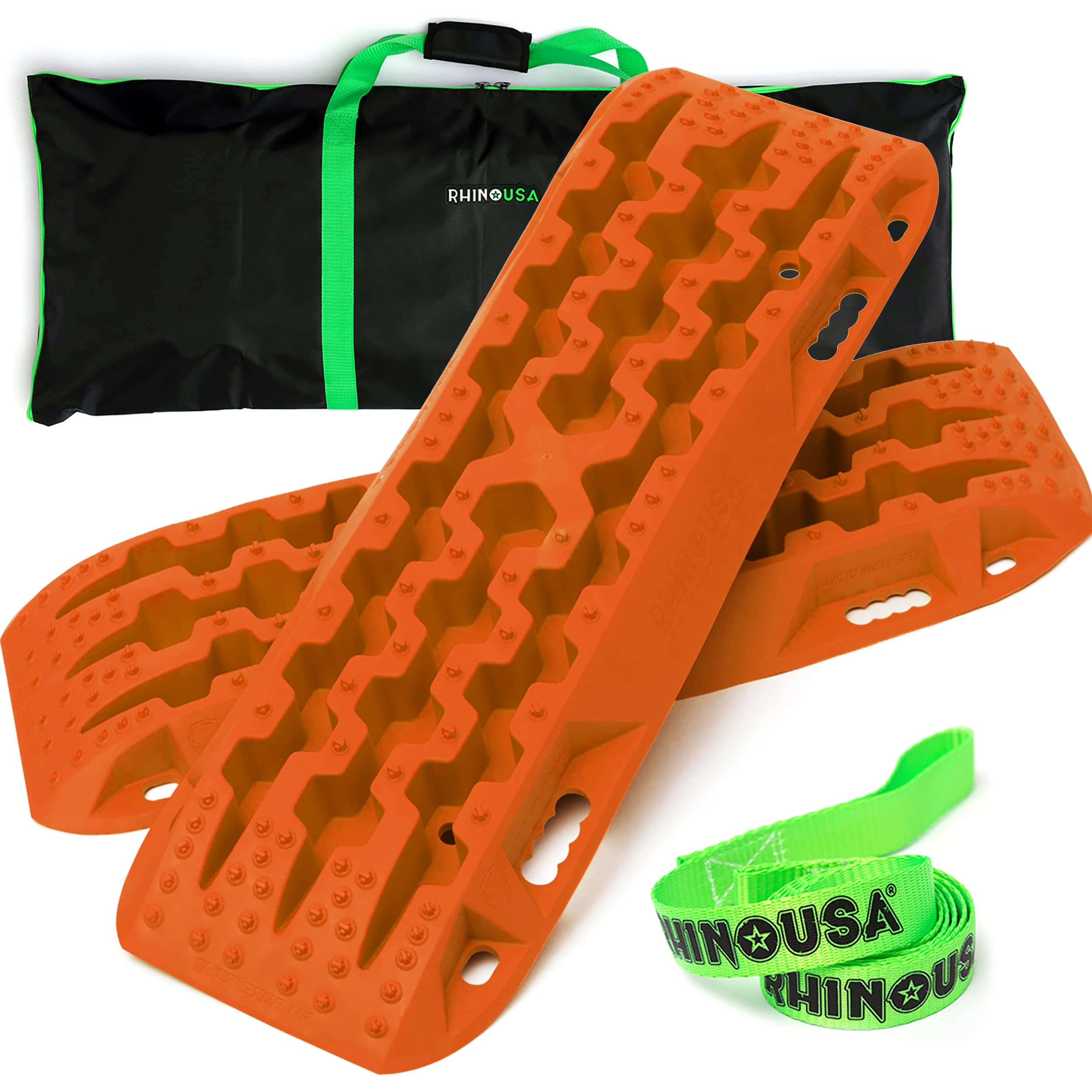 Rhino Usa Off-Road Recovery Traction Boards - 2 Pack Ultimate Tire Traction Mountable Mats For 4X4 Vehicles In Sand, Mud & Snow.