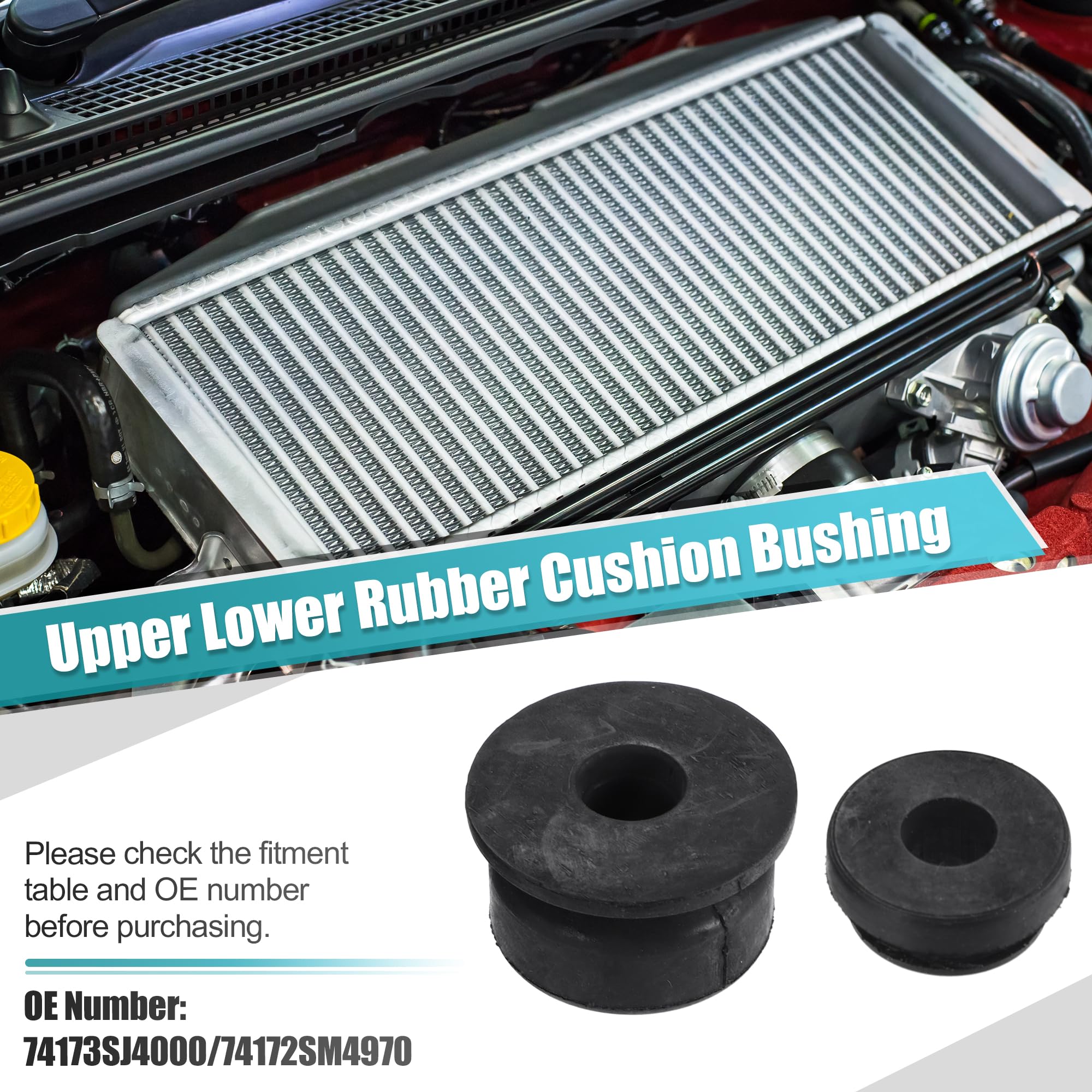 X Autohaux 4Pcs Upper Lower Rubber Cushion Bushing Radiator Mount Insulator For Honda Accord 1990-2020 For Honda Civic 1992-2020 For Honda Odyssey 1995-2021 No.74173Sj4000/74172Sm4970