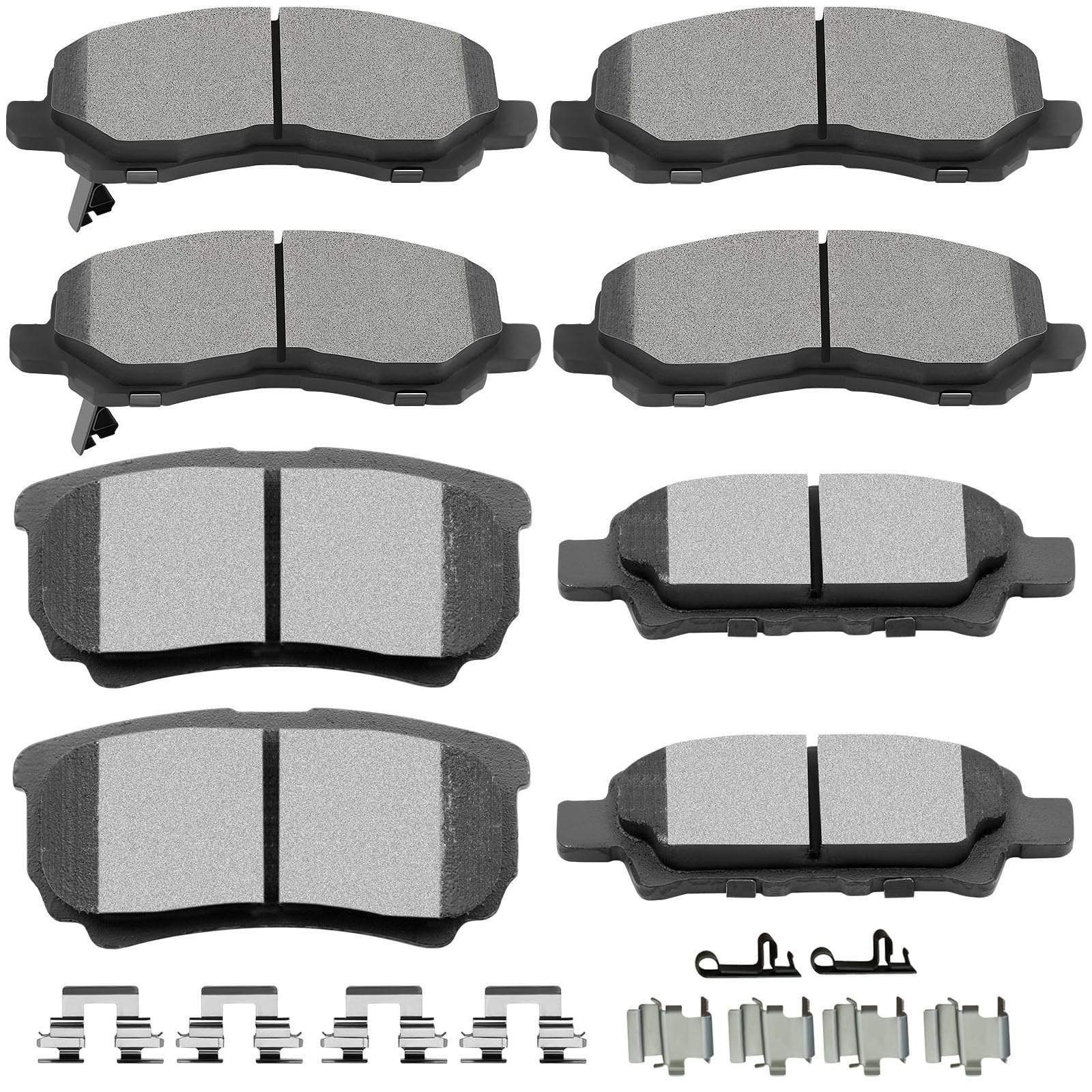 Scitoo Ceramic Front Rear Disc Brake Pad Set Fit For Chrysler 200 Sebring, Dodge Avenger Caliber, Jeep Compass Patriot, Mitsubis