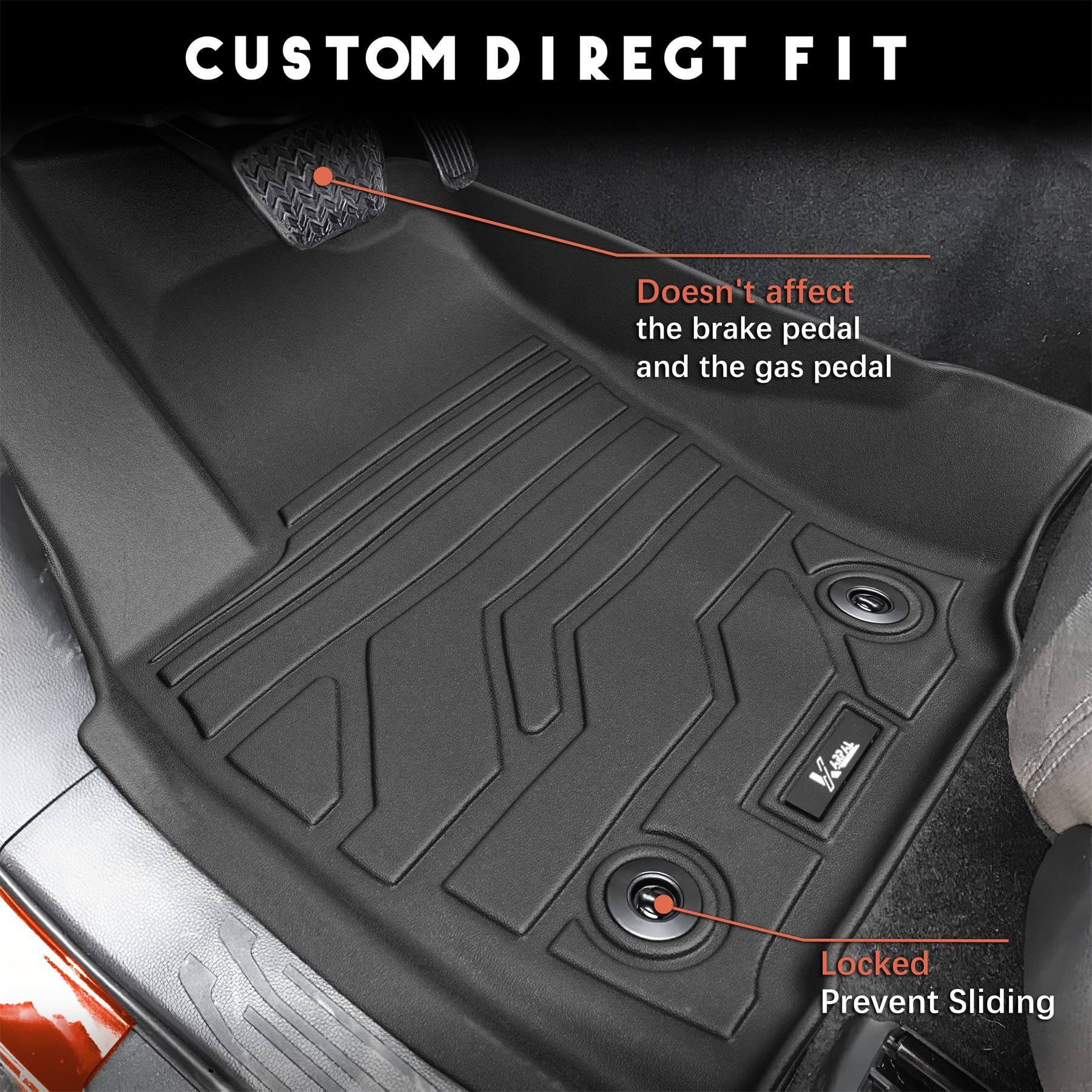 Karpal Floor Mats Fit For Toyota Tacoma 2024 2025 Double Cab (Not Fit Hybrid), Tpe All Weather Custom Fit Tacoma Trd/Sr/Sr5/Limi