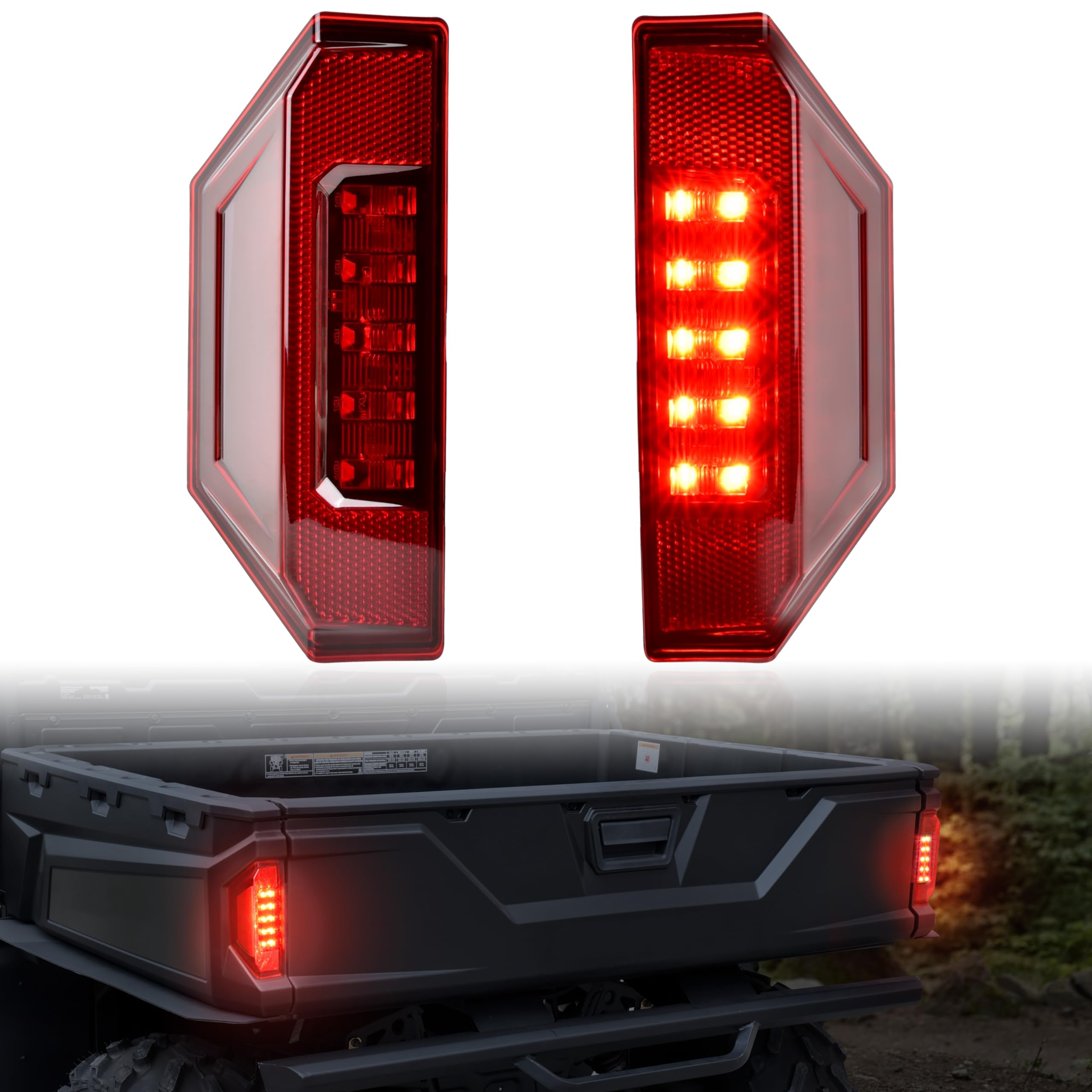 Sautvs Utv Tail Lights For Polaris Ranger 1000 900 570/ General, Red Led Taillights Rear Brake Stop Lights For Polaris Ranger 90