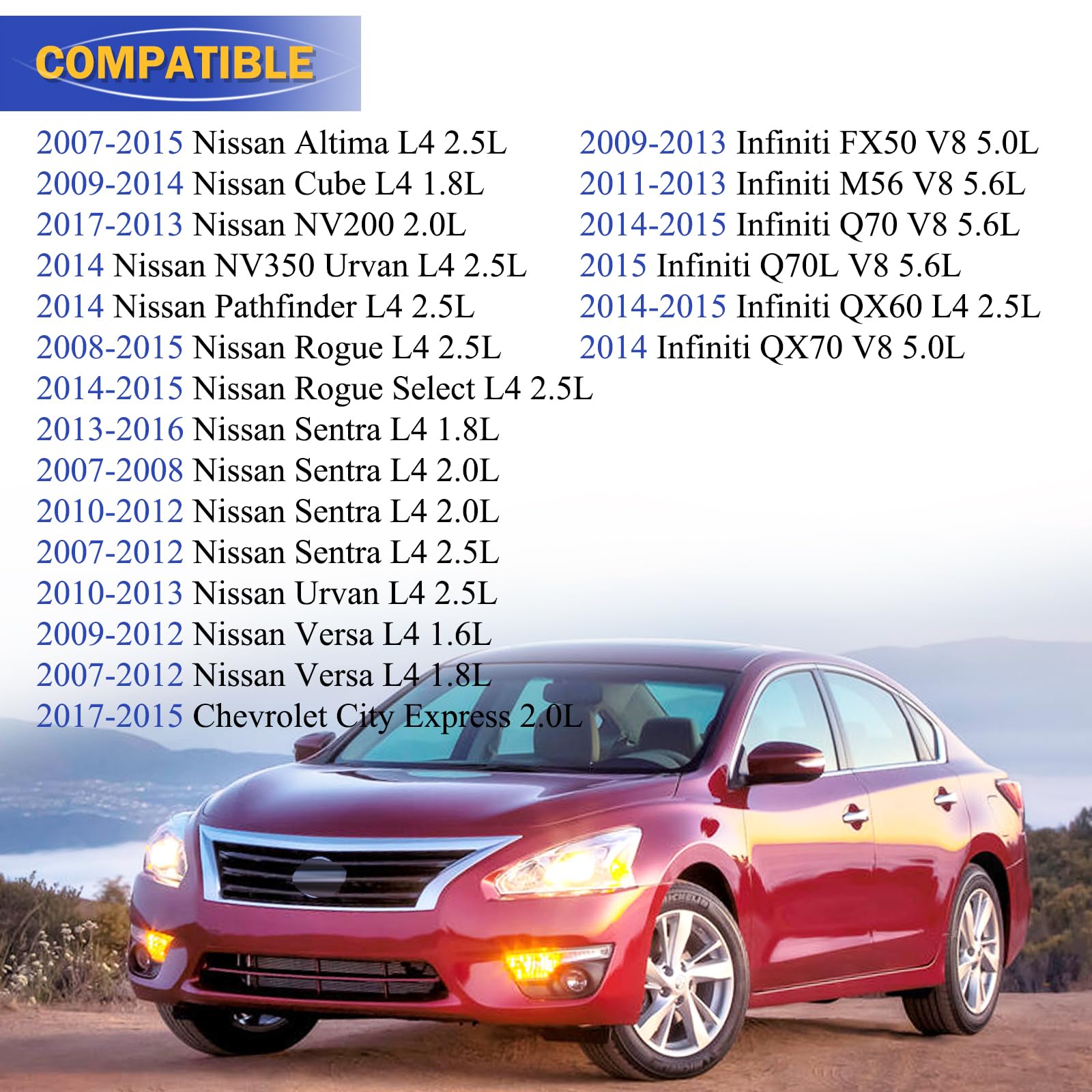 9029 Double Iridium Spark Plug Compatible With 2007-2019 Nissan Altima Versa Sentra Rogue Cube Nv200 Pathfinder Infiniti Fx50 M5