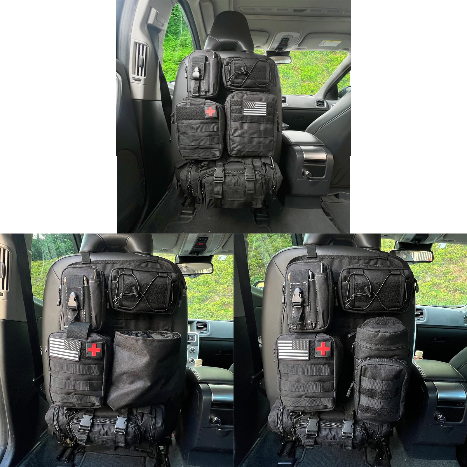 Meautele 8 Pack Tactical Molle Car Seat Back Organizer Vehicle Panel Organizer With 7 Detachable Molle Pouch For Car Truck Ford