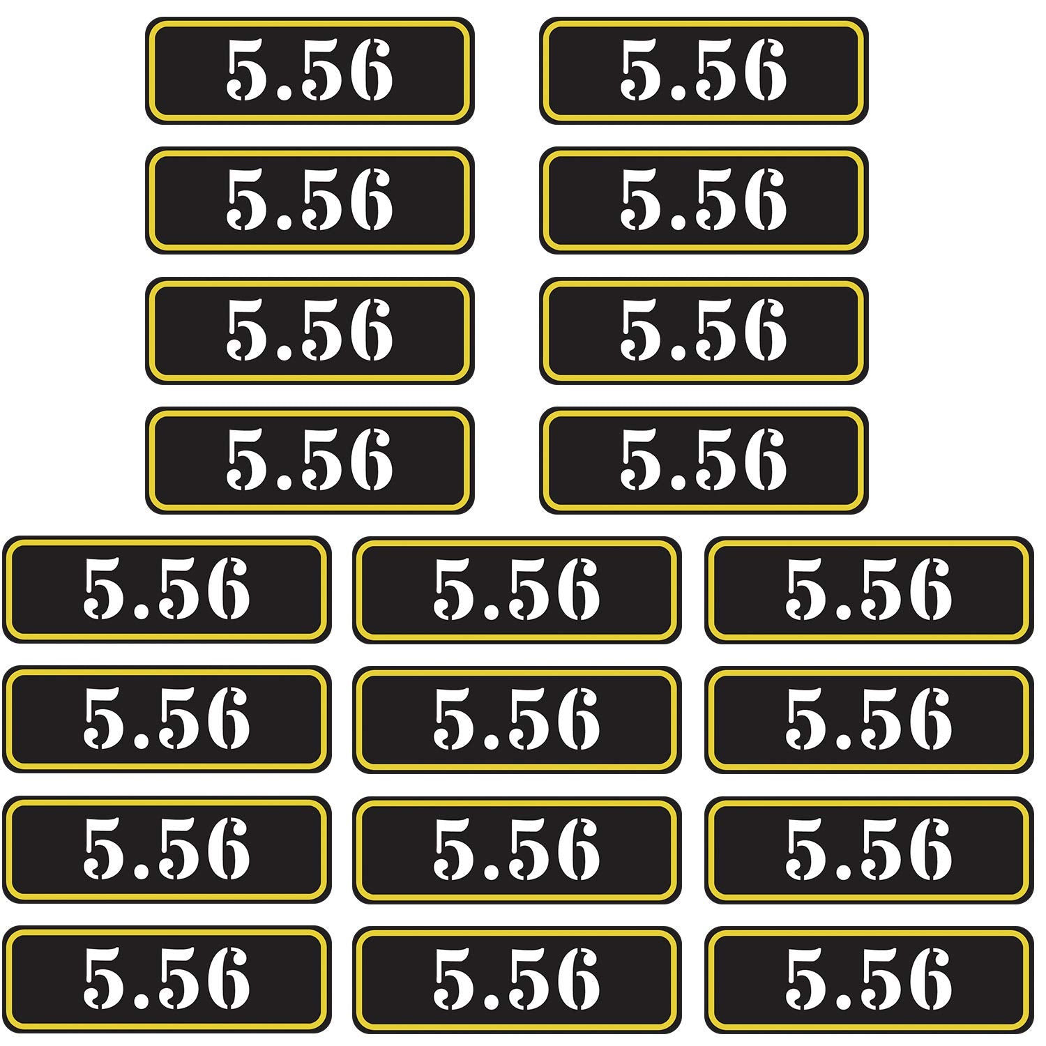 Aolamegs Ammo Can Vinyl Sticker Set Decal Label For Cans Cases Boxes .22 .223 .308 9Mm .380 .45 5.56 7.62 12Ga 300Blk (20 Pack/5