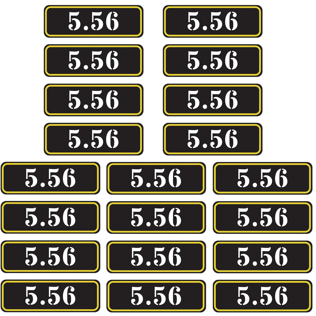 Aolamegs Ammo Can Vinyl Sticker Set Decal Label For Cans Cases Boxes .22 .223 .308 9Mm .380 .45 5.56 7.62 12Ga 300Blk (20 Pack/5