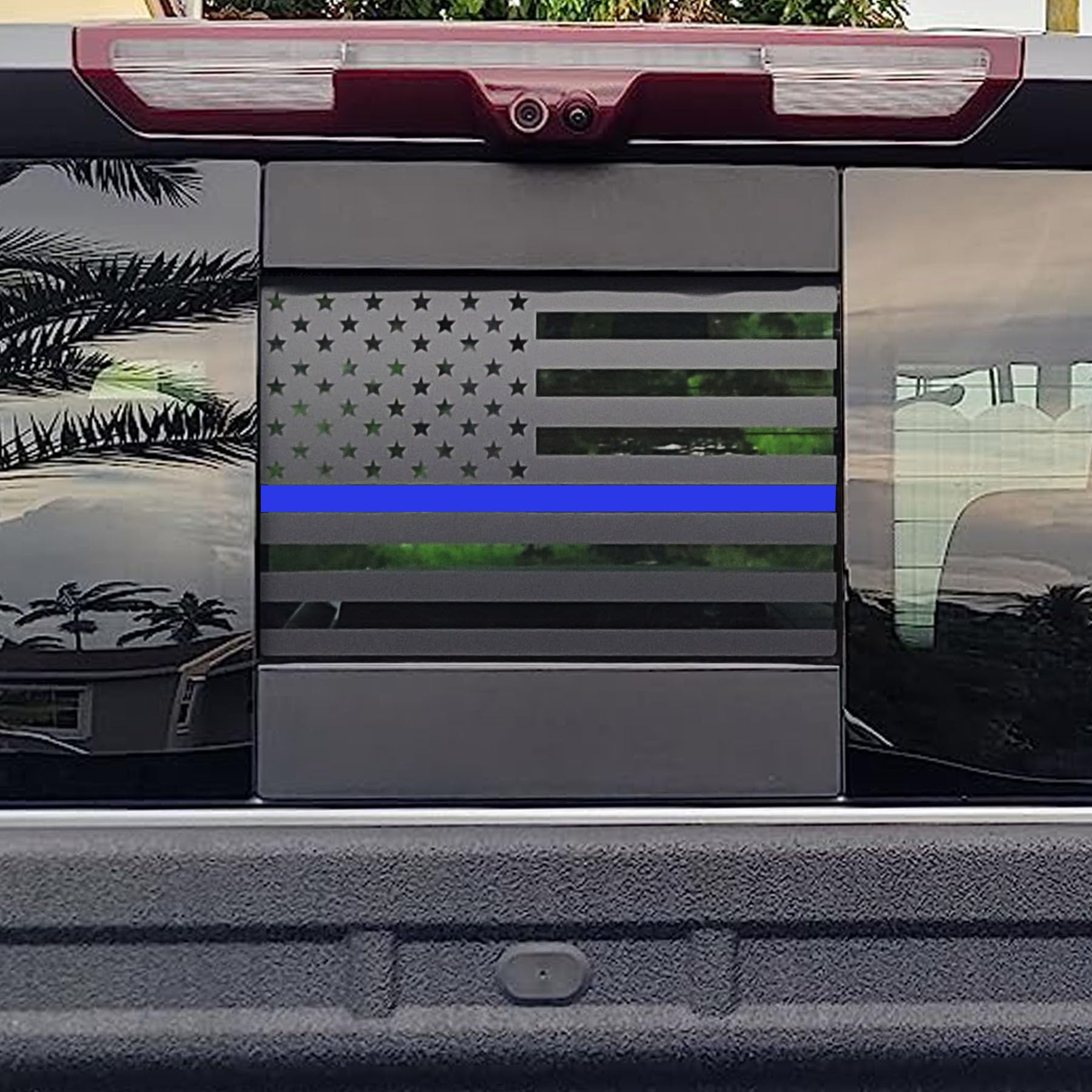 Zxiaochun Rear Middle Window American Flag Decal For Chevy Silverado Gmc Sierra 2019 2020 2021 2022 2023 2024 2025 Back Center S