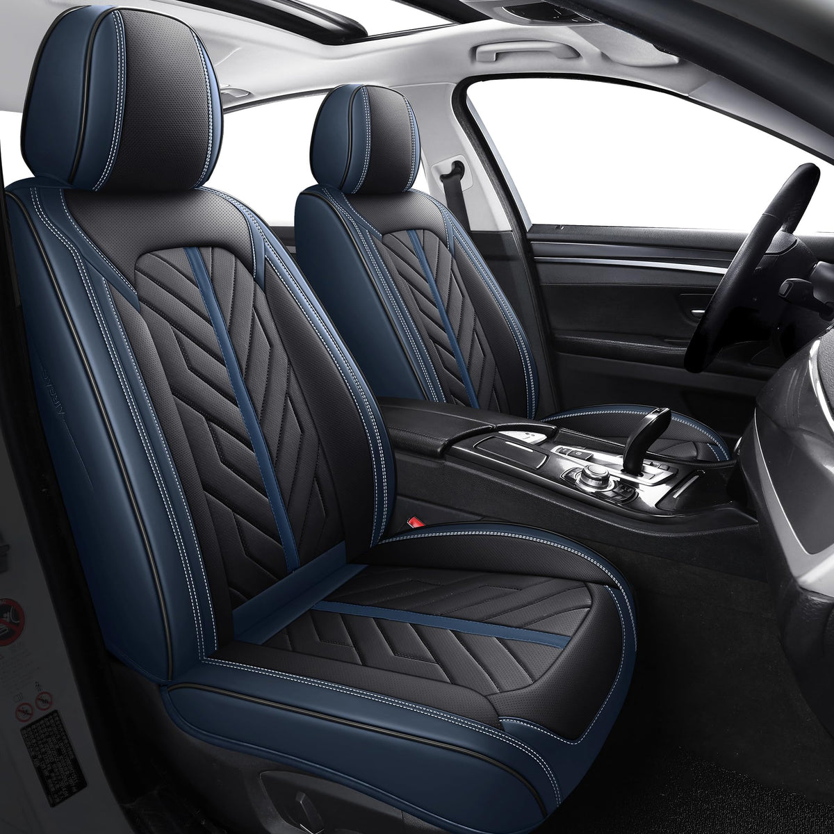 Tomatoman Car Seat Covers Full Set,Universal Automotive Breathable Leather Vehicle Cushion Full Coverage Protectors Fit for Most