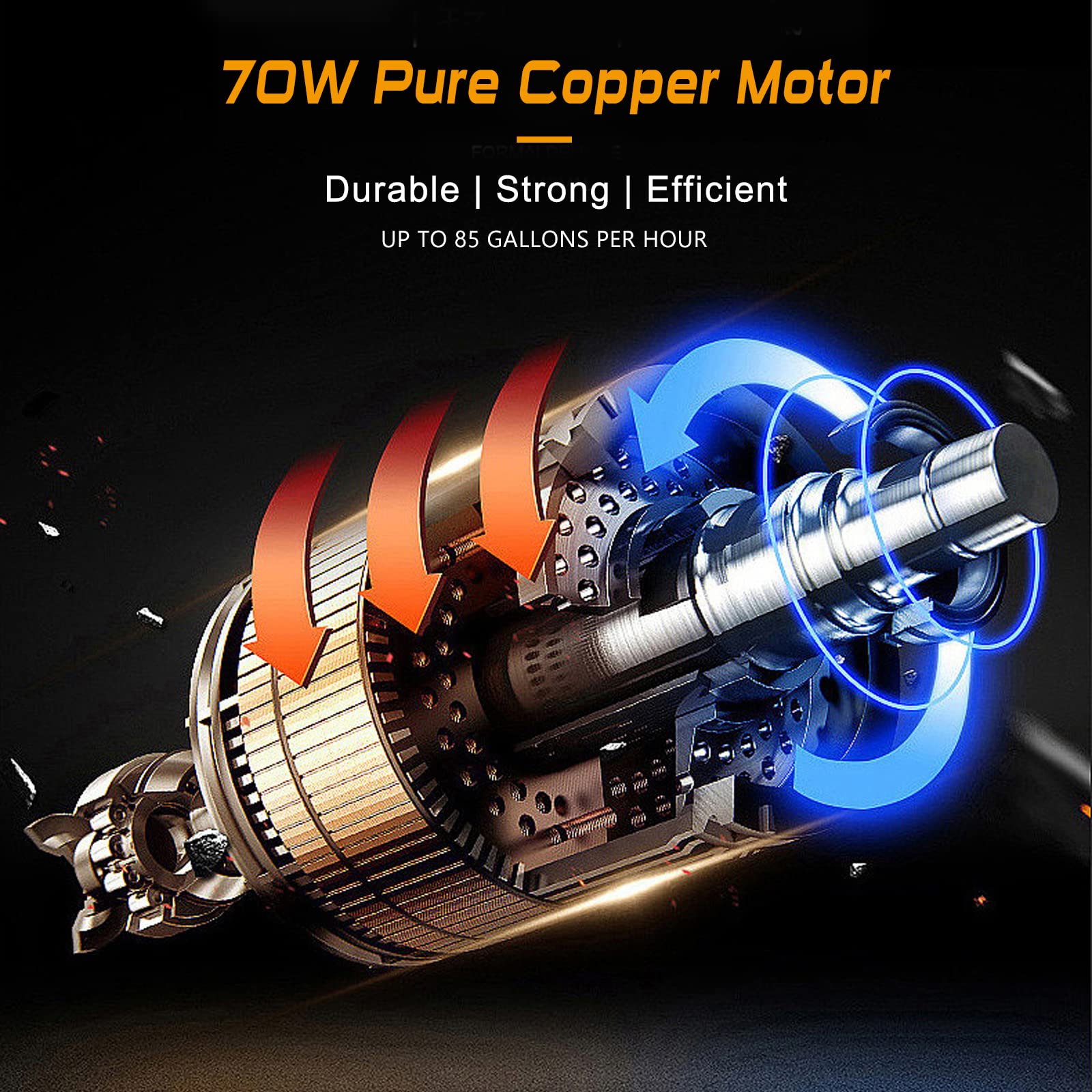 12V Fuel Transfer Pump Set, Moves Up To 85 Gallons Of Gas Or Diesel Per Hour With Upgraded Carrying Case & Pulley Lead Pipe, Gre