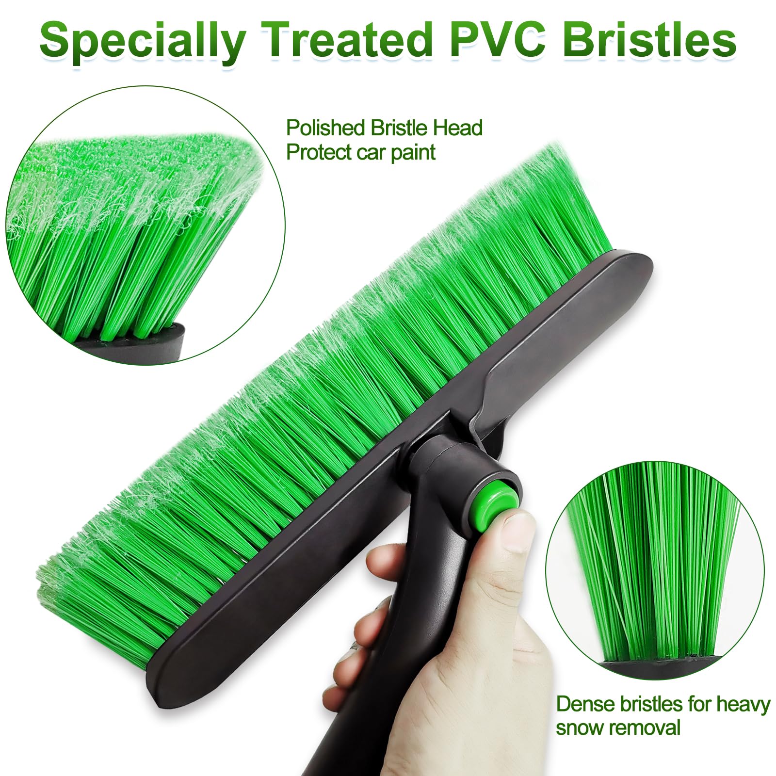 SEAAES 44 Inch Ice Scraper and Snow Brush for Car Windshield, Extendable Snow Removal Brush with Foam Grip for Truck SUV Vehicle