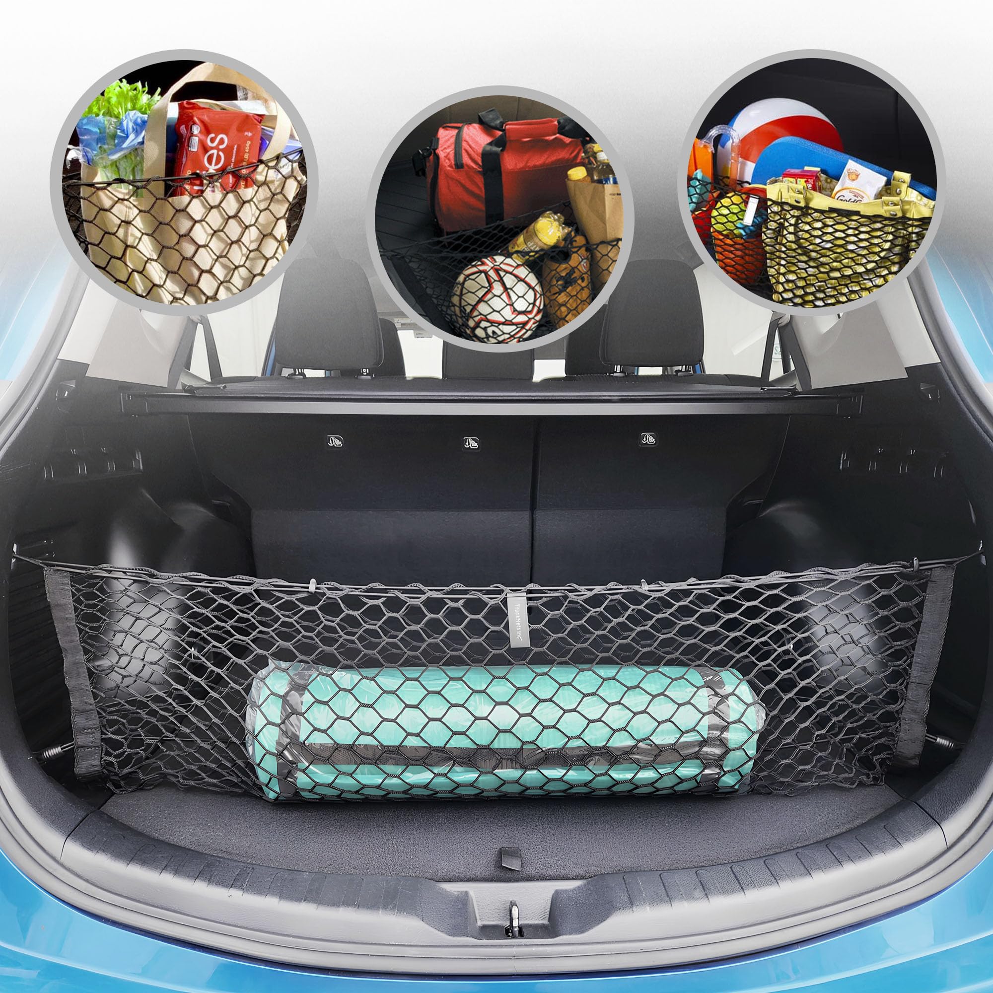 Envelope Style Trunk Mesh Cargo Net For Toyota Rav4 2013-2025, Automotive Exterior Accessories - Premium Car Storage Organizers,