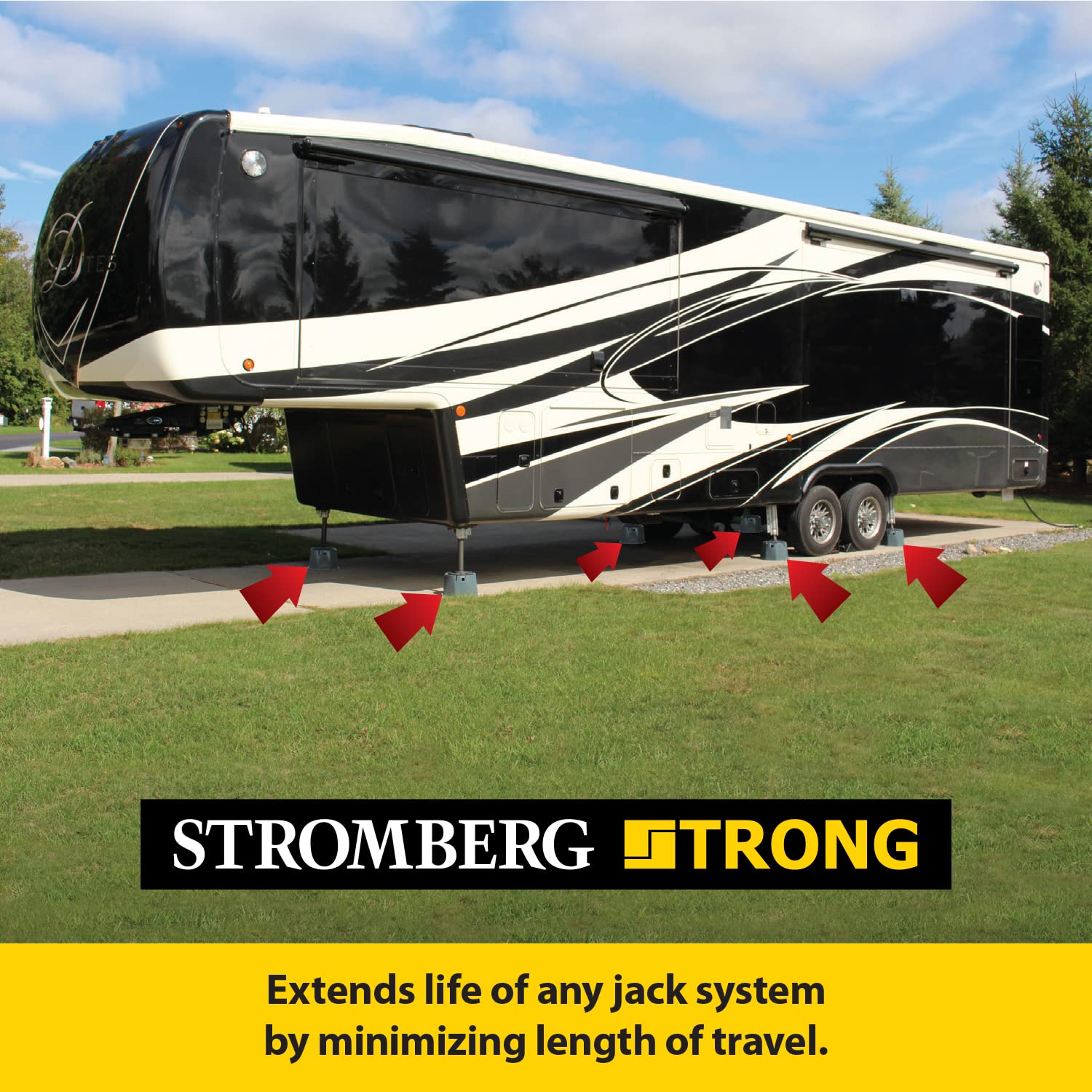 Stromberg Carlson Base Pad Extreme - 7 Block, 6000 Lb Max Capacity - Camper Accessories For Travel Trailers, Rv Accessories, Jack Stands, Trailer Jack, Trailer Jack Block, Rv Jack Pads (1 Pack)